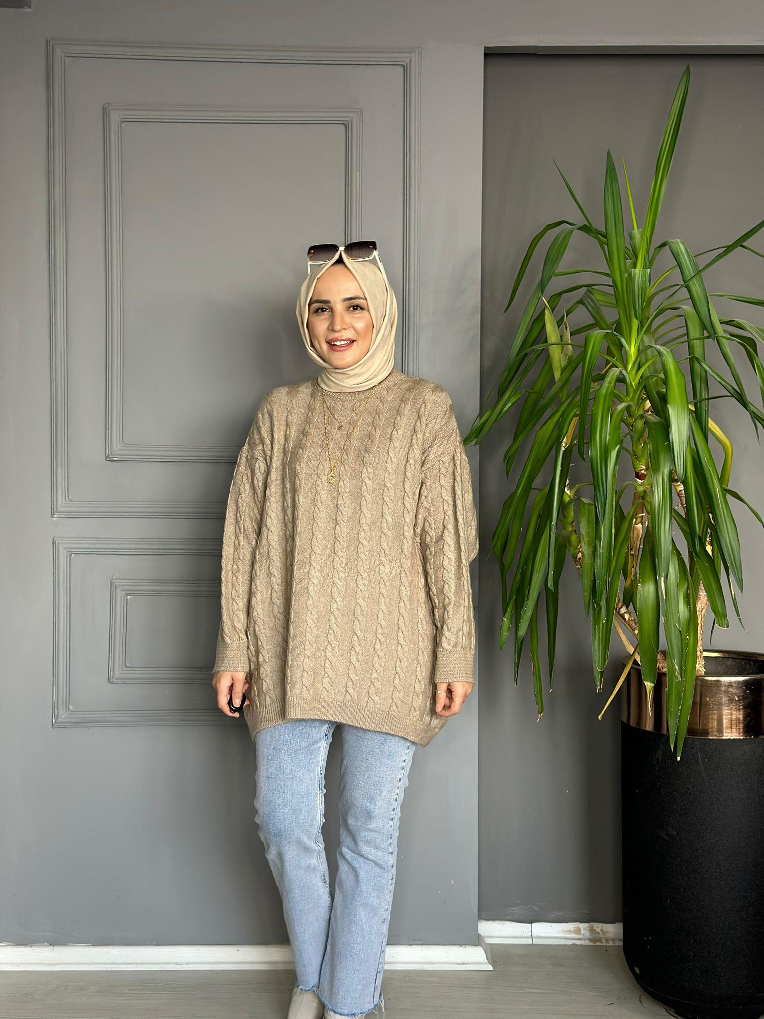 50590 YUMOŞ ÖRGÜ KAZAK VİZON