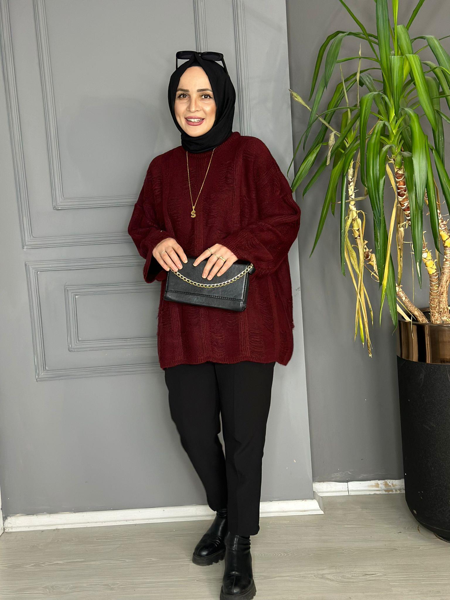 50698 YIRTIK MODEL KAZAK BORDO