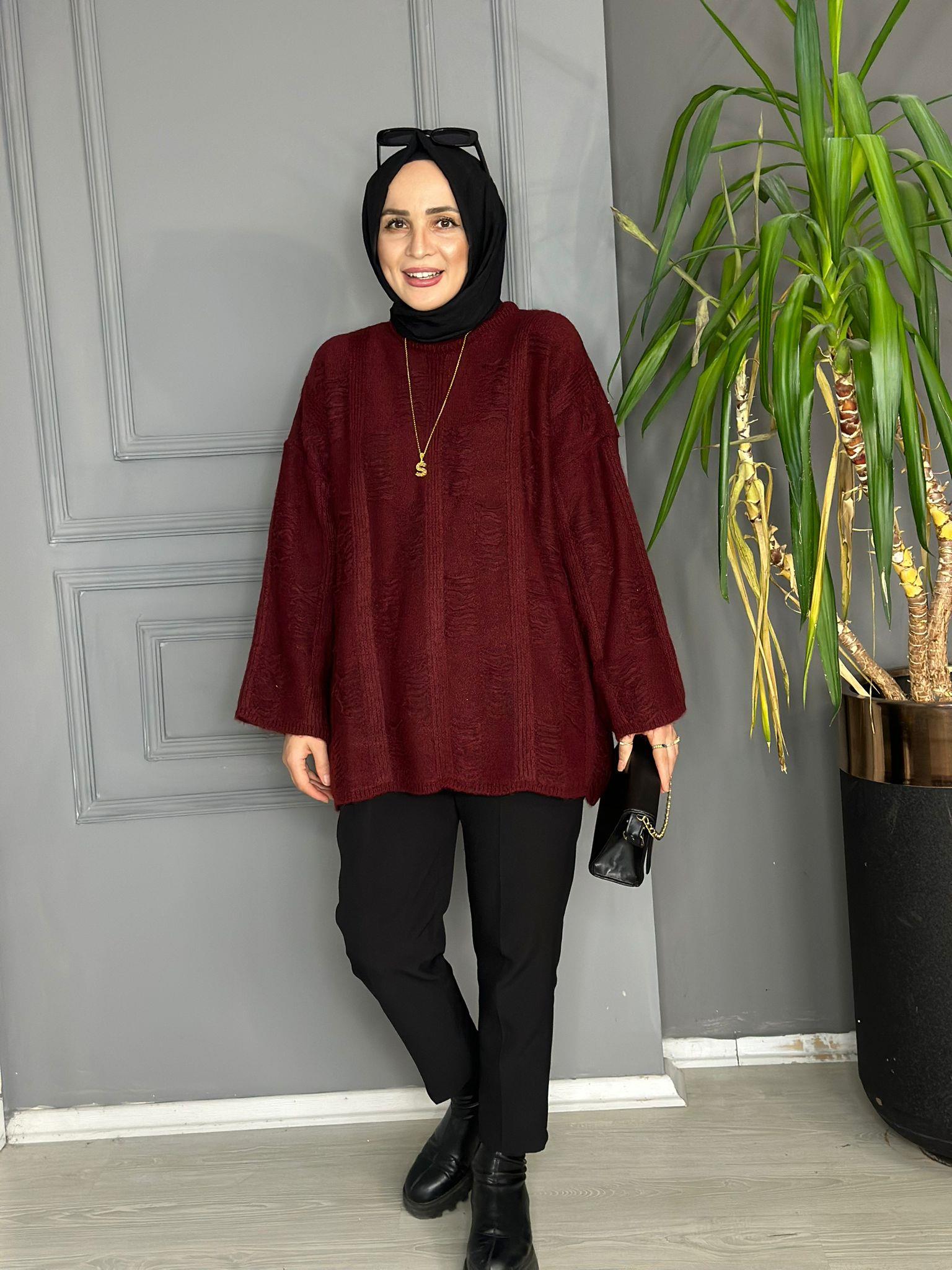 50698 YIRTIK MODEL KAZAK BORDO