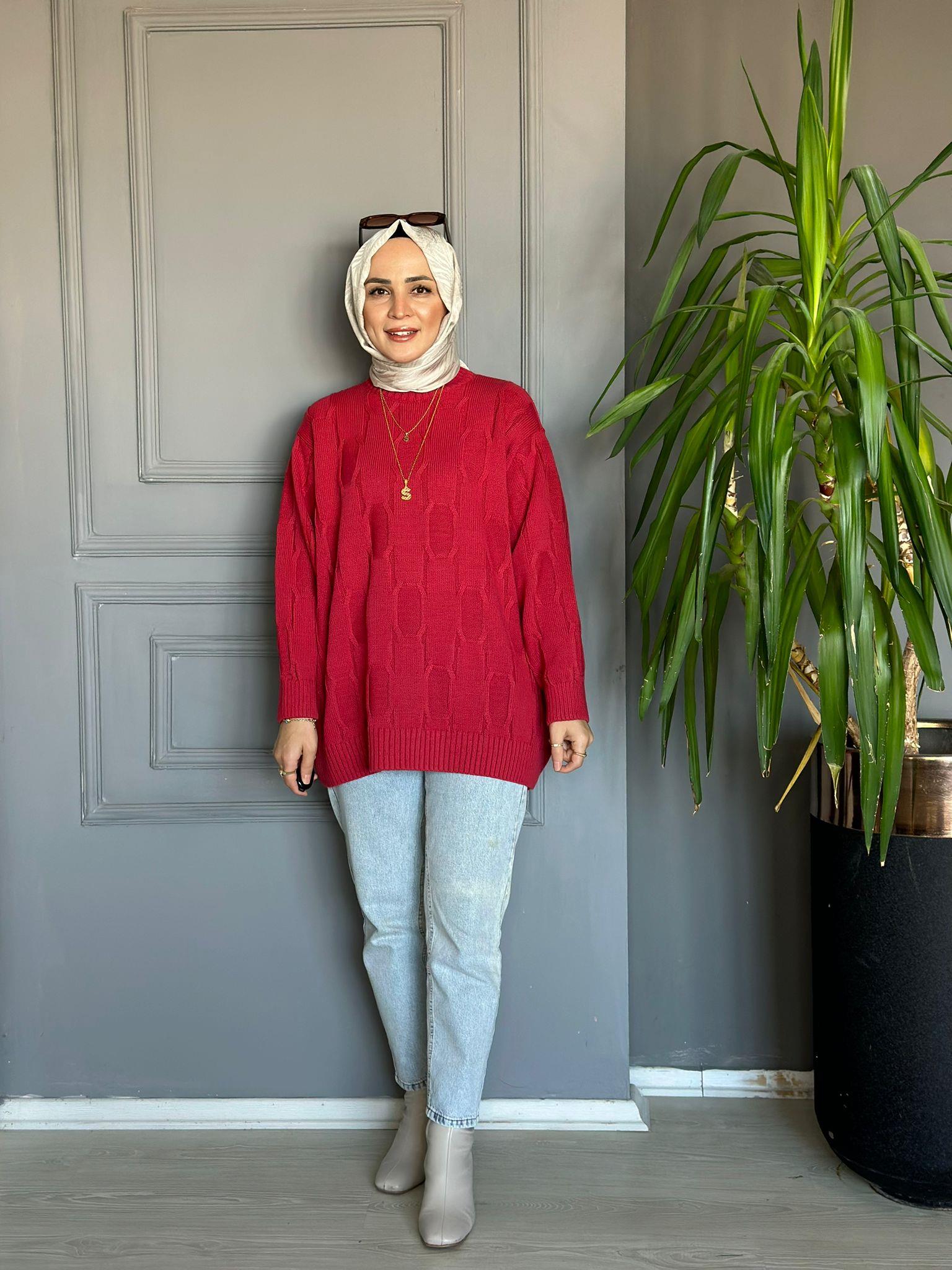 50743 BAKLAVA DESEN KAZAK VİŞNE