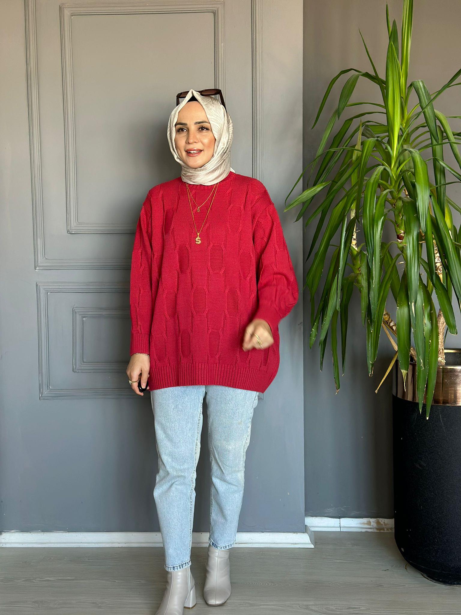 50743 BAKLAVA DESEN KAZAK VİŞNE