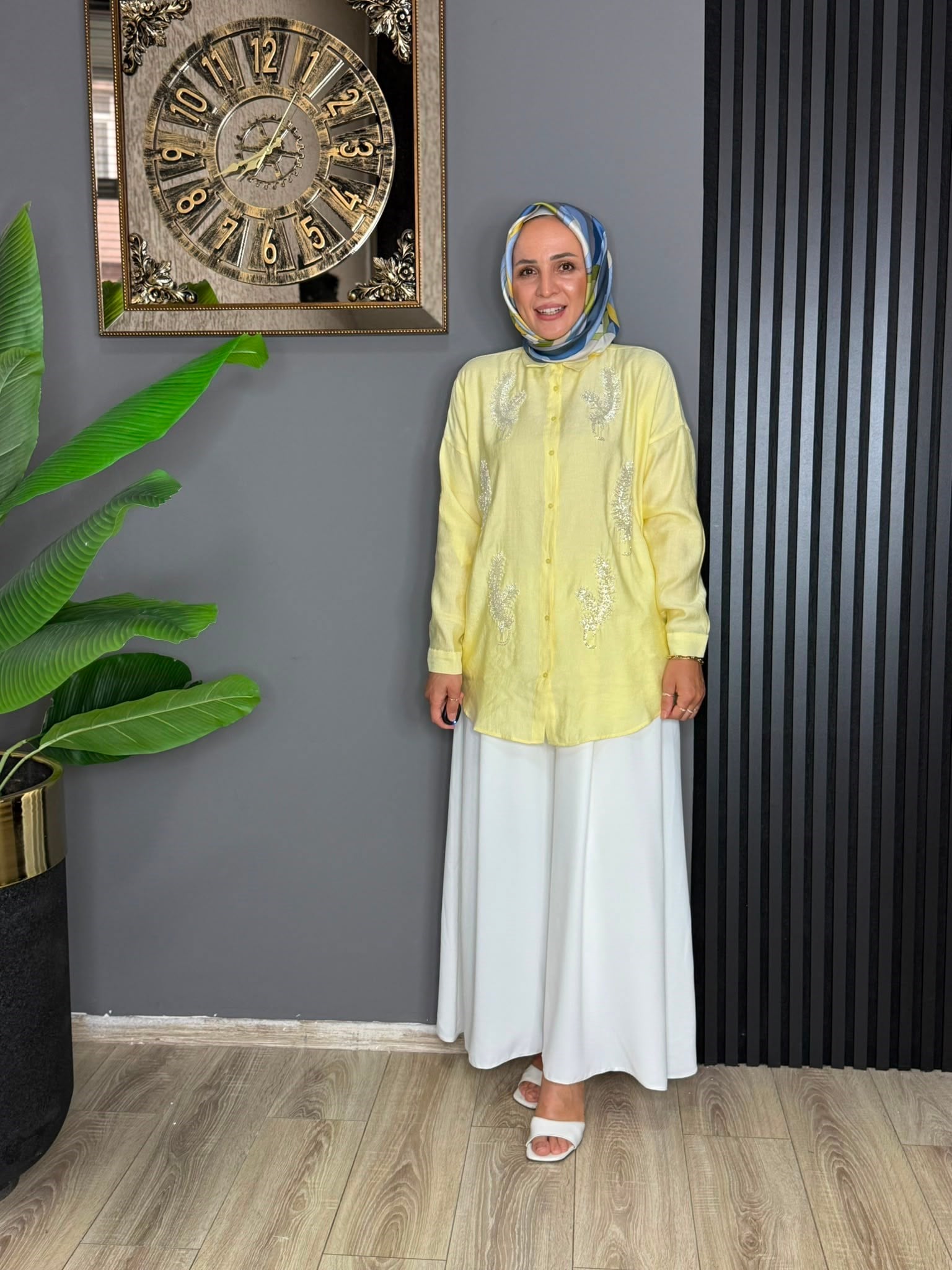 5109 PULLU GÖMLEK SARI 