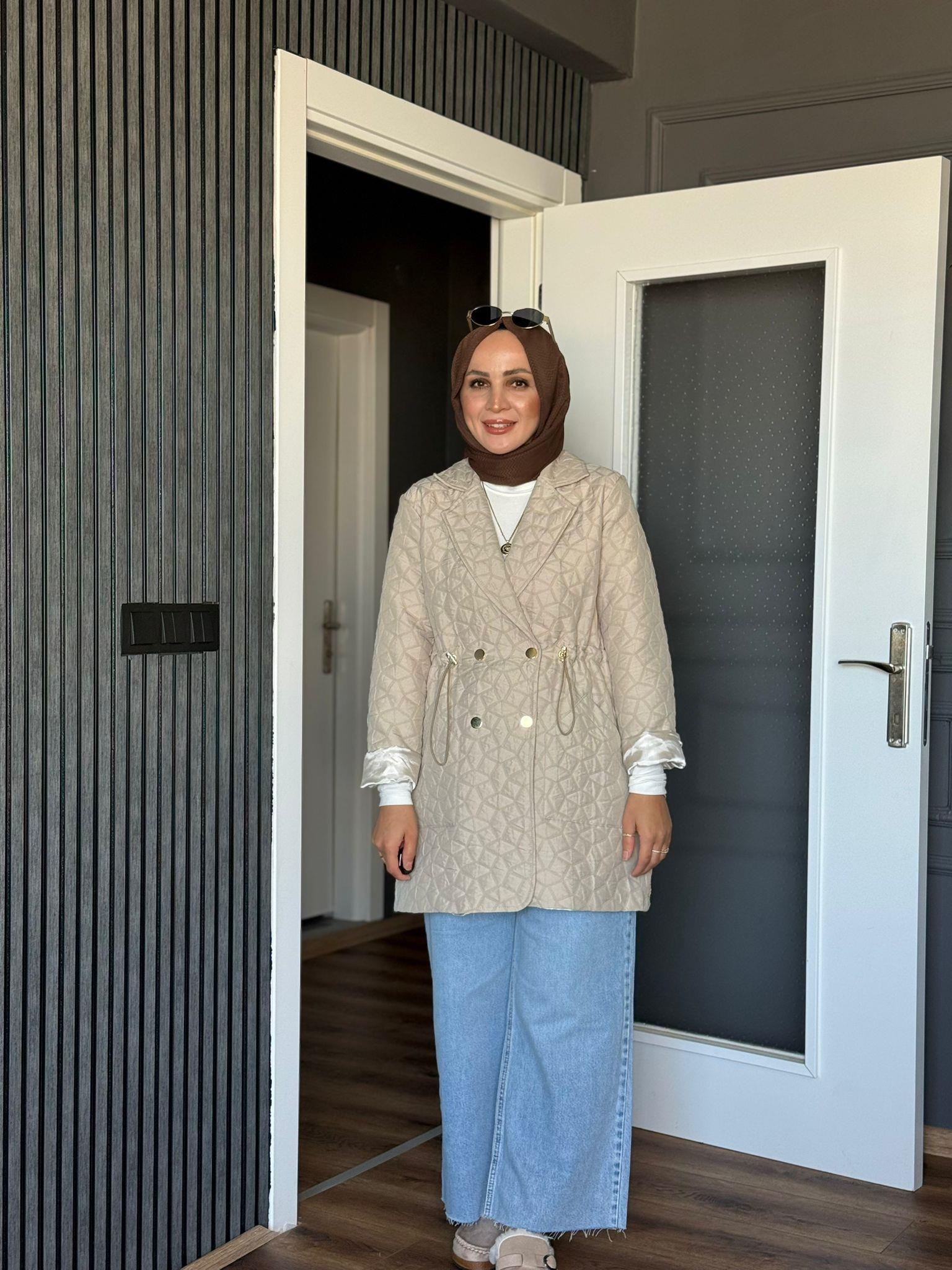 5252 BEL BÜZGÜ DETAY CAPİTONE MONT BEJ