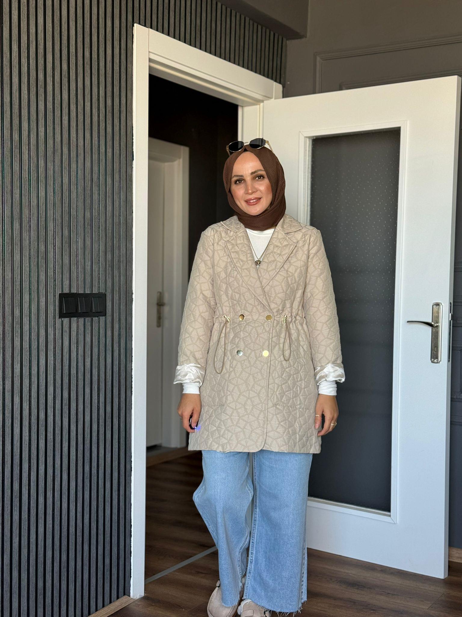 5252 BEL BÜZGÜ DETAY CAPİTONE MONT BEJ