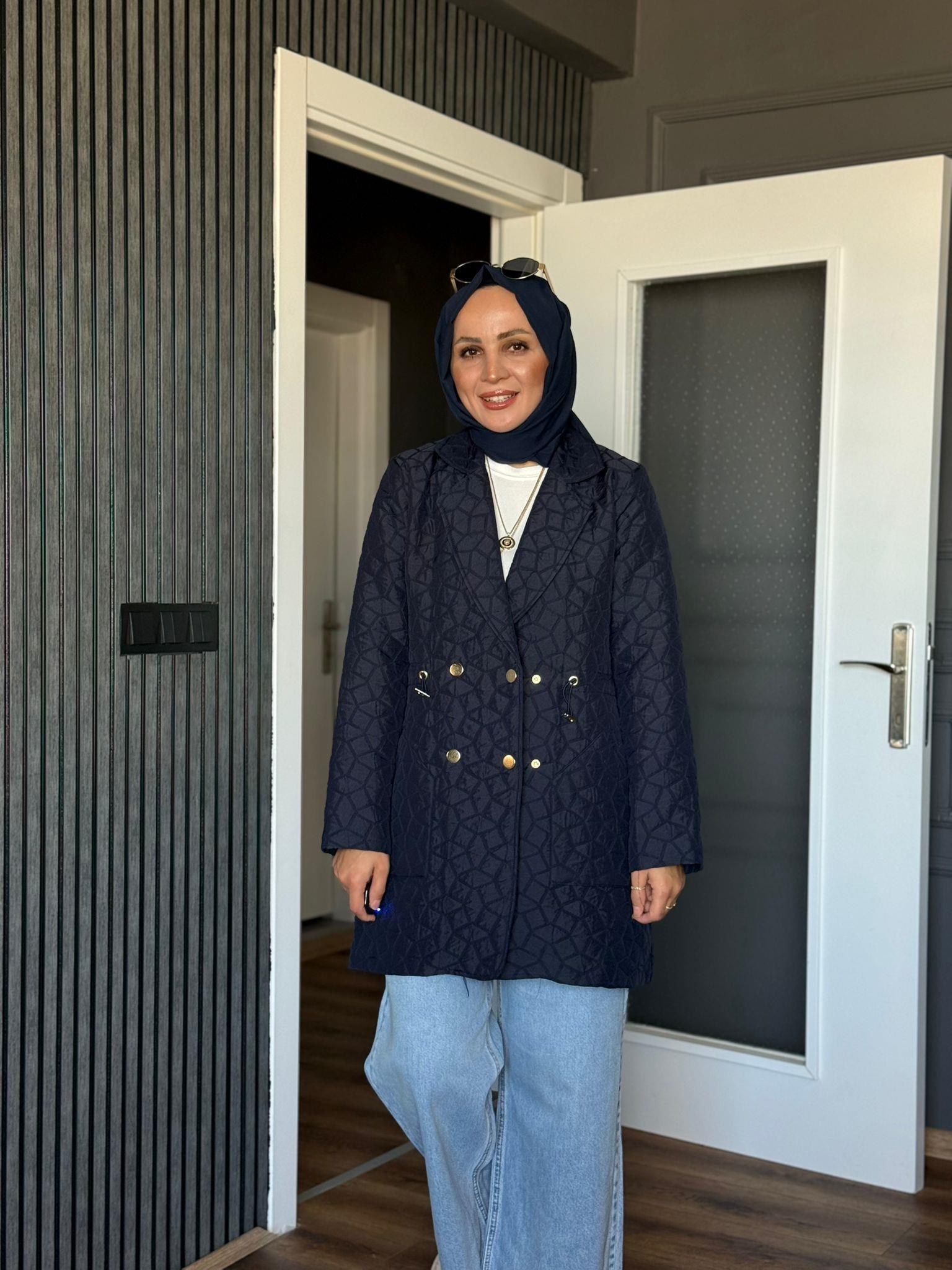5252 BEL BÜZGÜ DETAY CAPİTONE MONT LACİVERT 