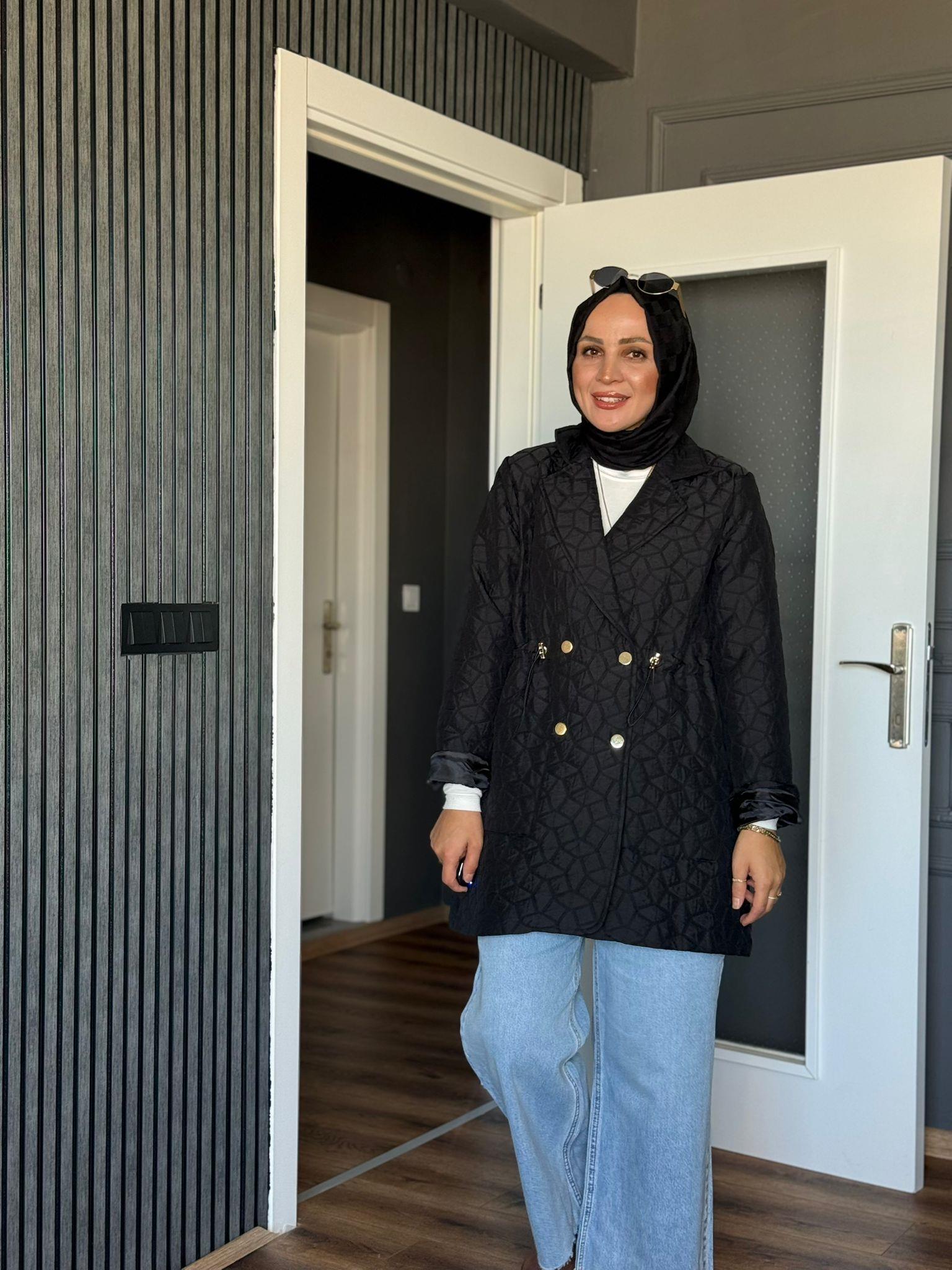 5252 BEL BÜZGÜ DETAY CAPİTONE MONT SİYAH 
