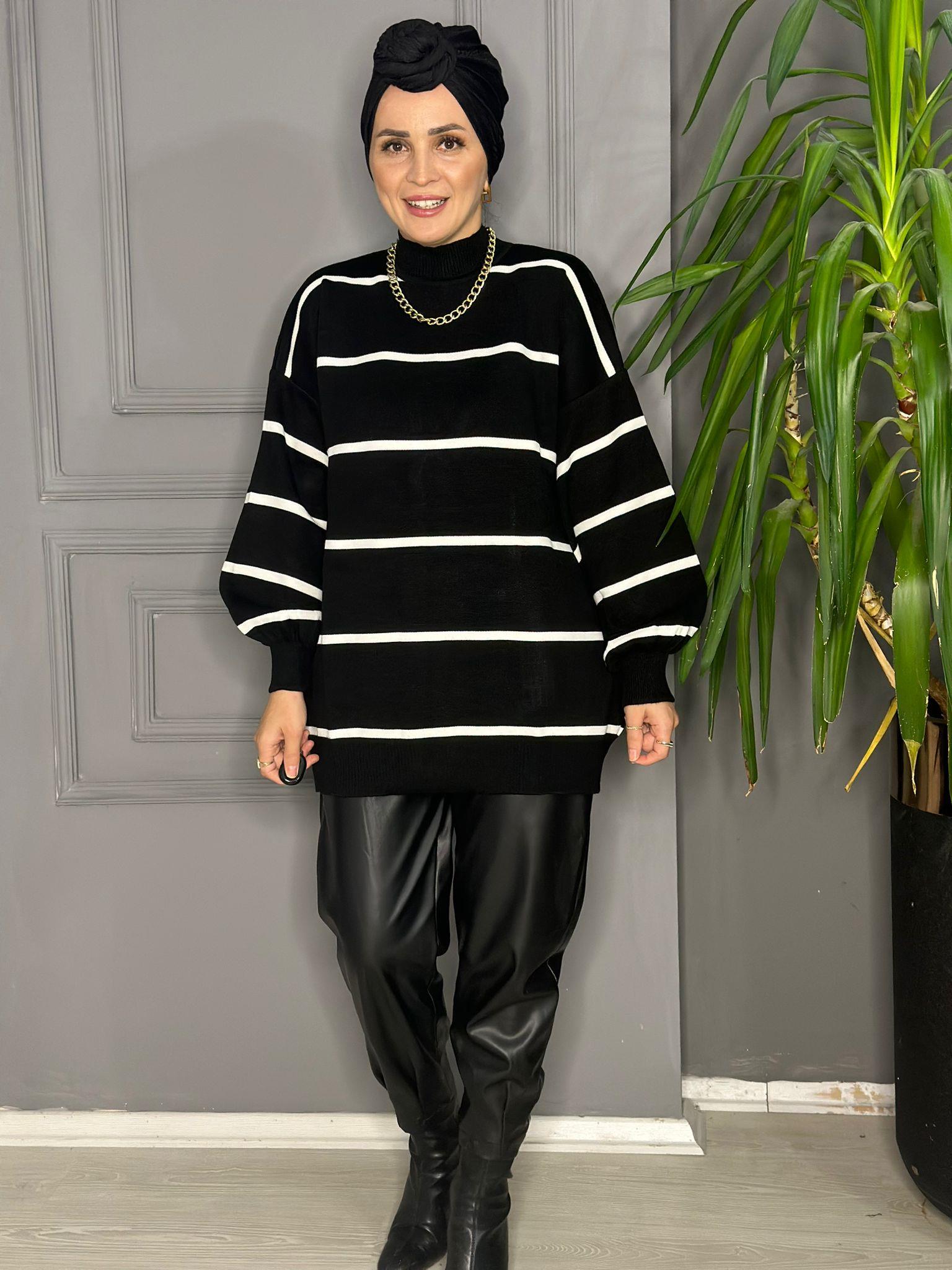 5493 İNDİRİMLİ TEK ÇİZGİ TRİKO SİYAH