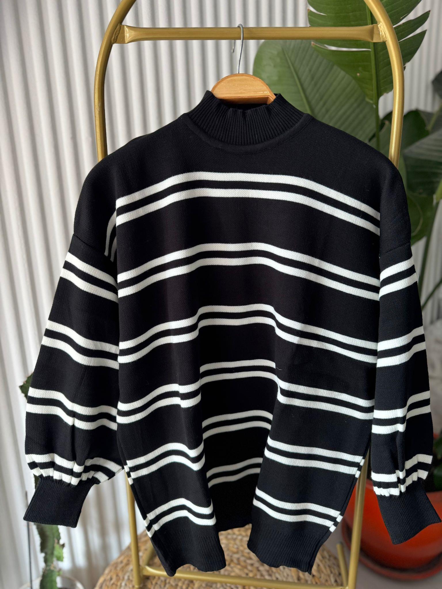 5533 İNDİRİMLİ ÇİFT ÇİZGİ TRİKO SİYAH