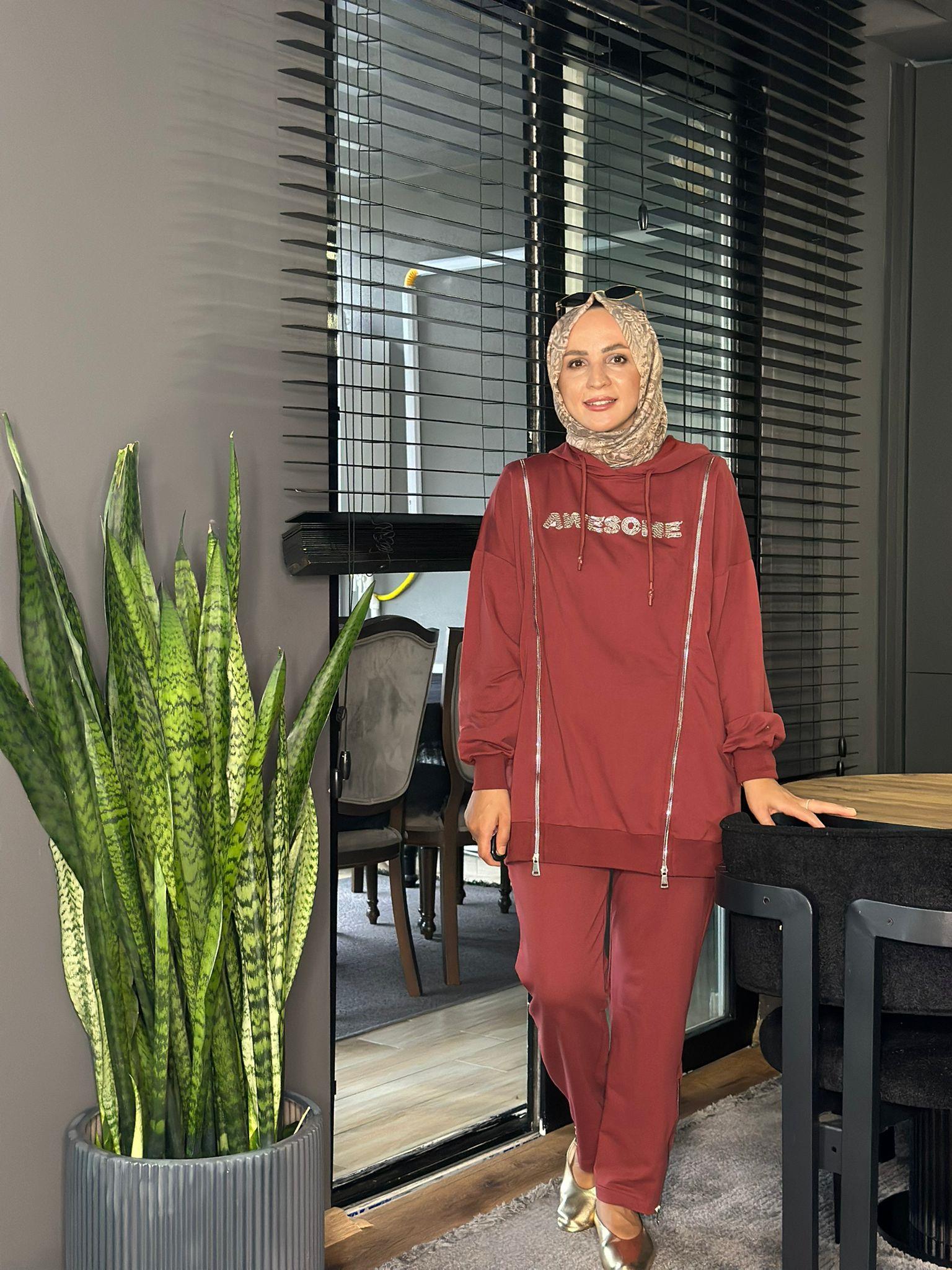 5566 KAPŞONLU AWESOME TAKIM BORDO 