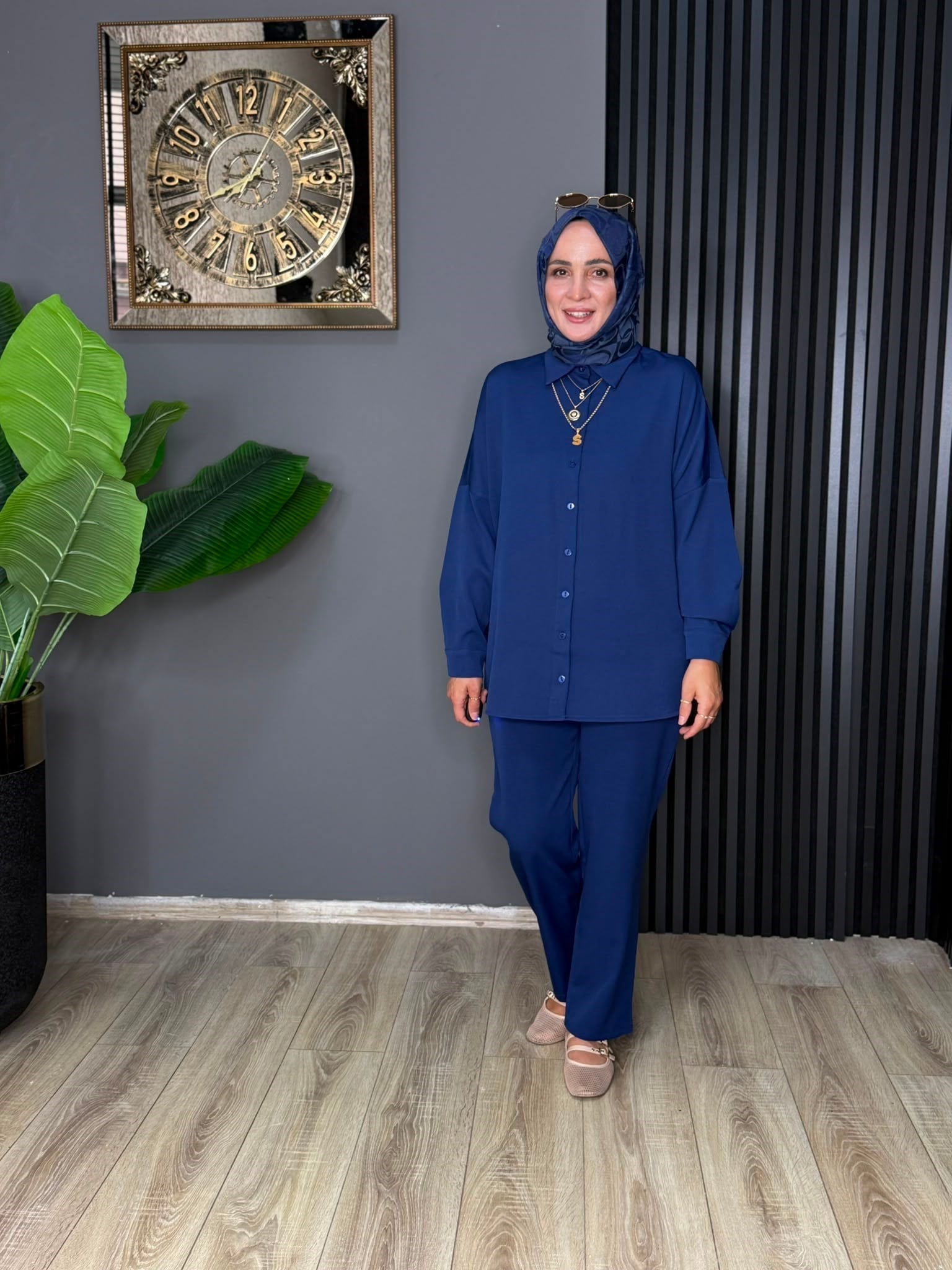 5793 RÜYA İKİLİ TAKIM SAKS MAVİ