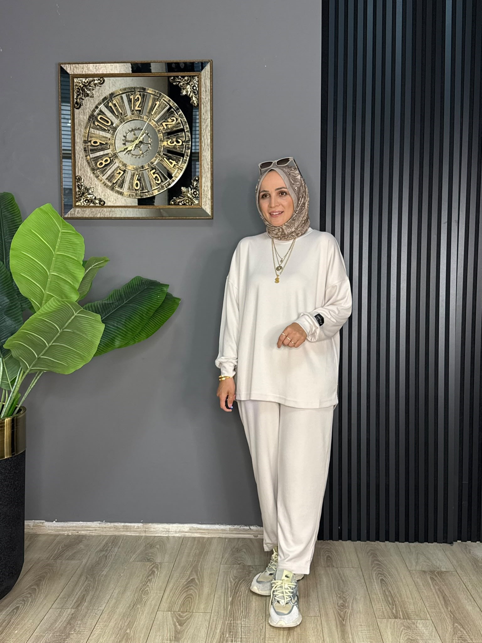 5931 KOL ETİKET DETAY TAKIM KREM S-M