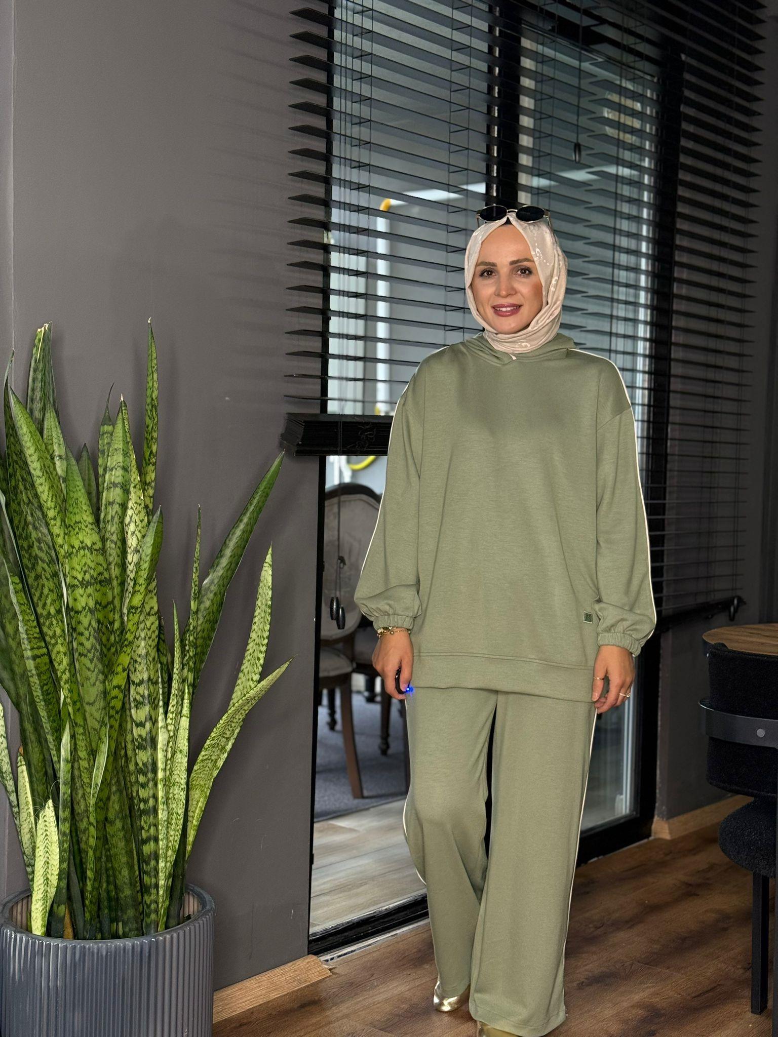 5990 ŞERİT DETAY OYSHO TAKIM  MİNT YEŞİLİ 