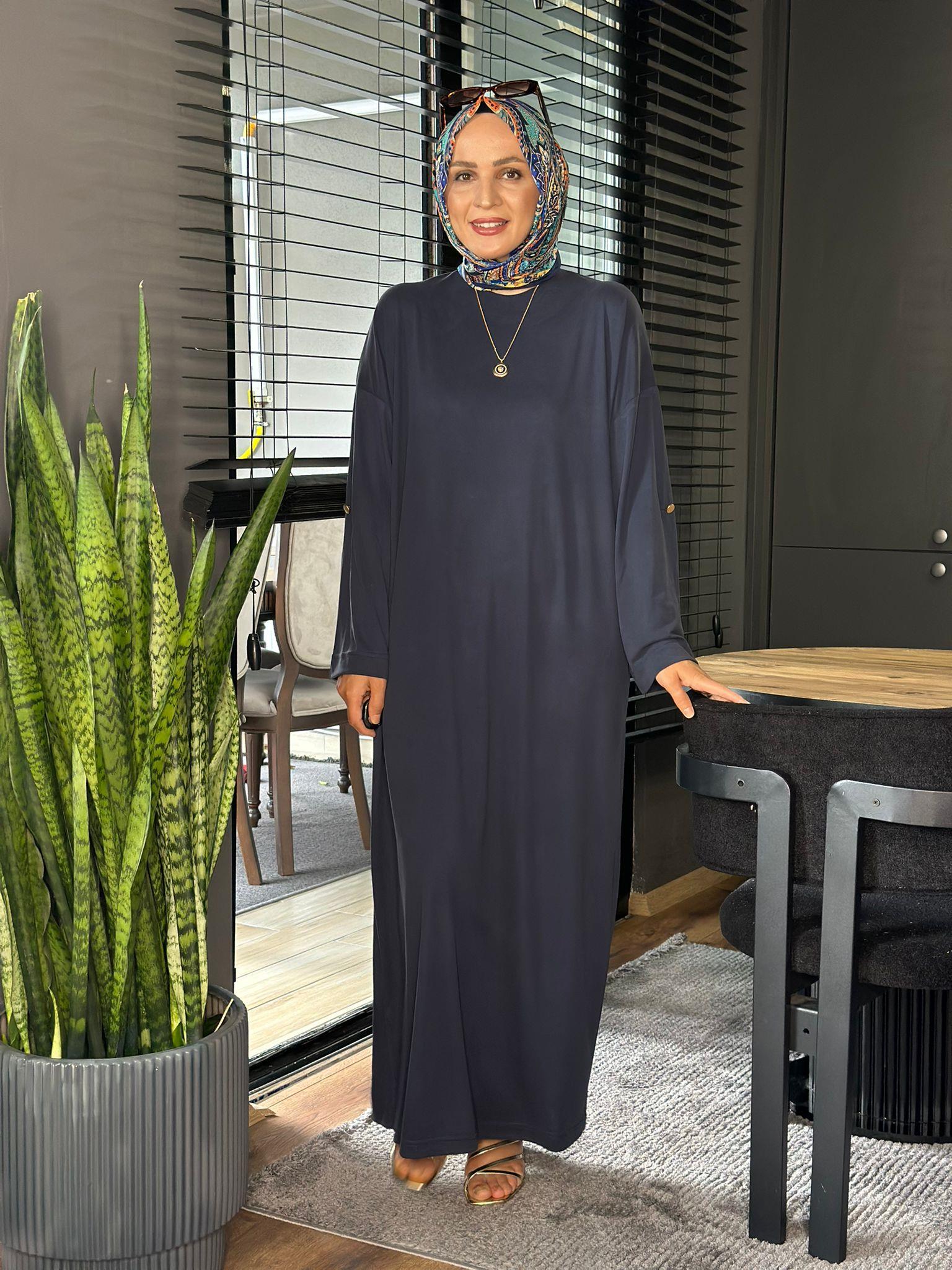 5991 İNCE OYSHO ELBİSE LACİVERT 