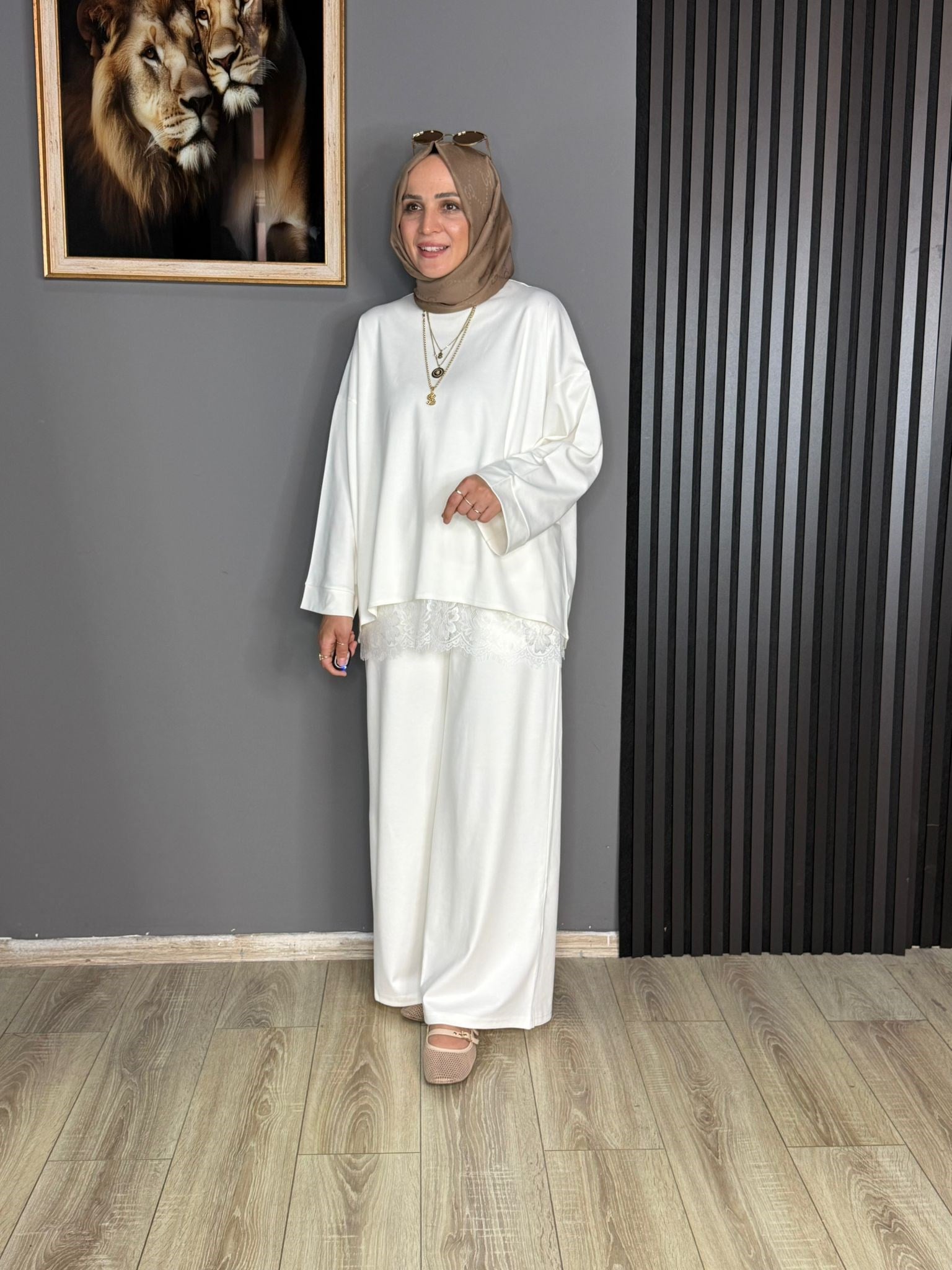 6023 LAVİNYA TAKIM BEYAZ  