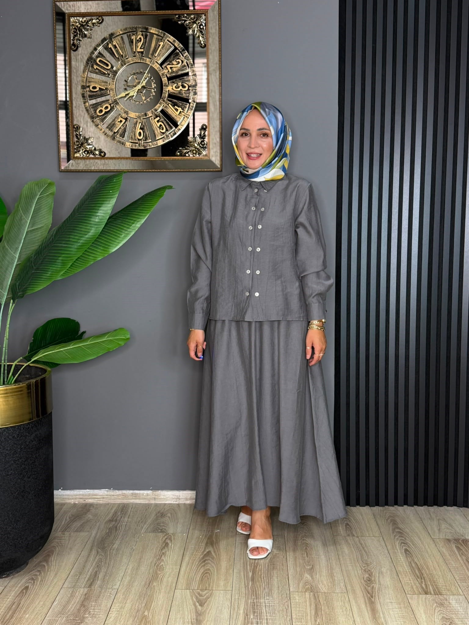 6304 ÇİFT DÜĞMELİ TAKIM GRİ 