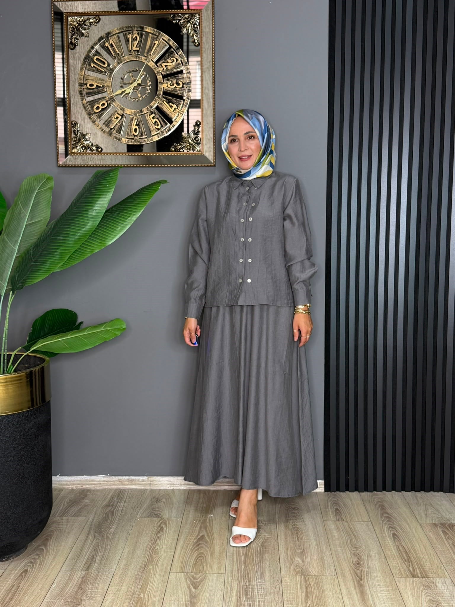 6304 ÇİFT DÜĞMELİ TAKIM GRİ 