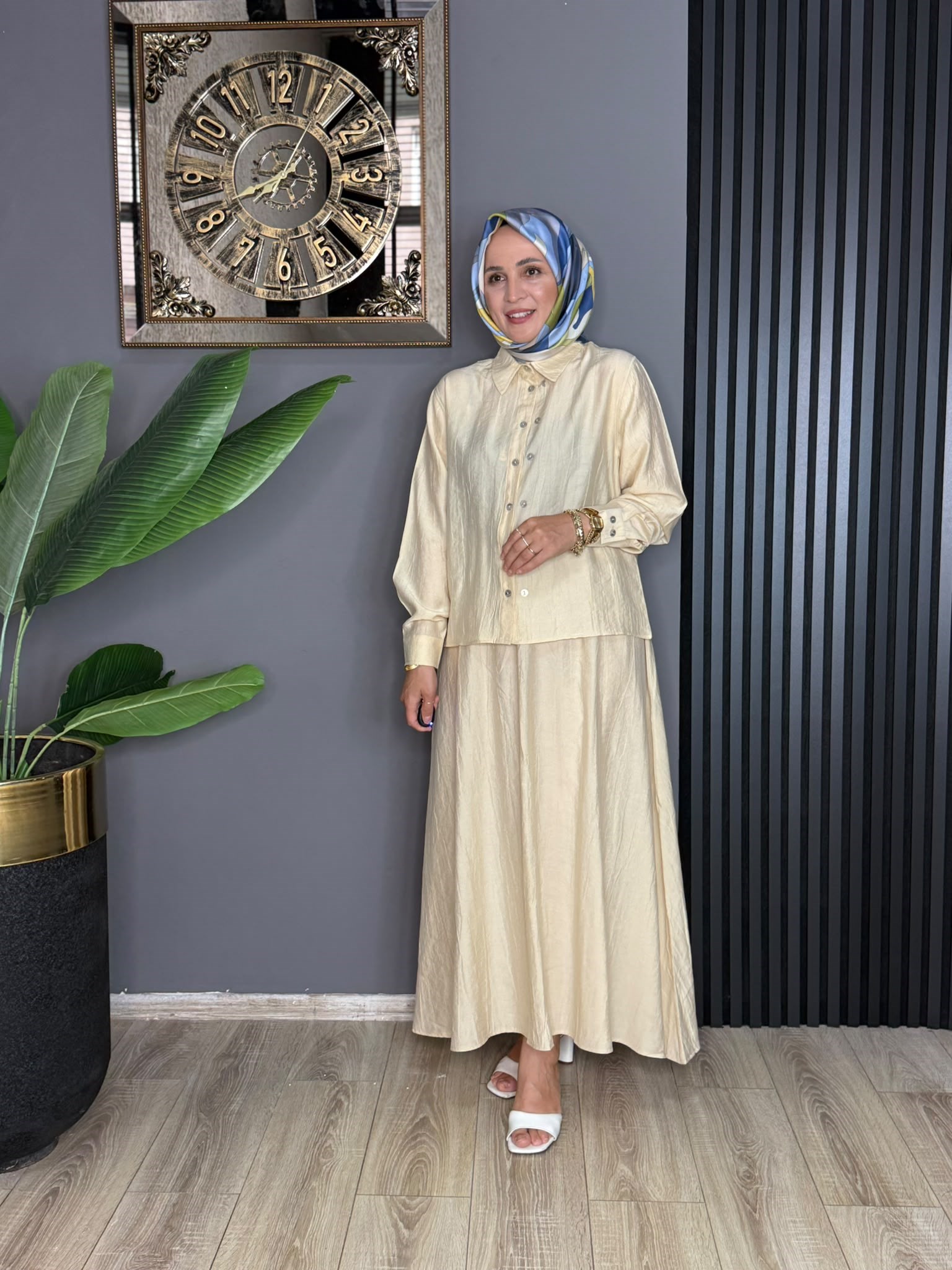 6304 ÇİFT DÜĞMELİ TAKIM KREM 