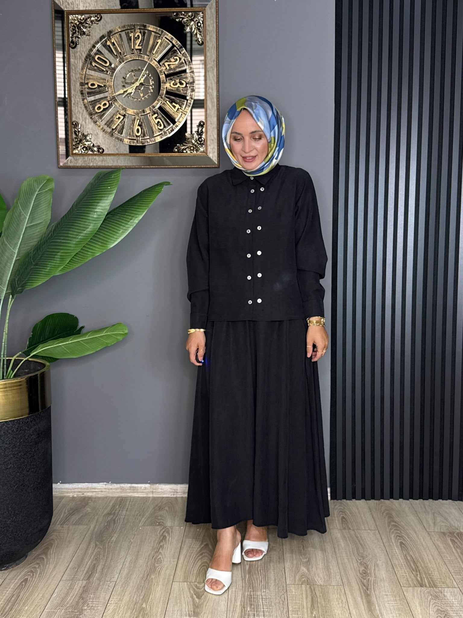 6304 ÇİFT DÜĞMELİ TAKIM SİYAH 