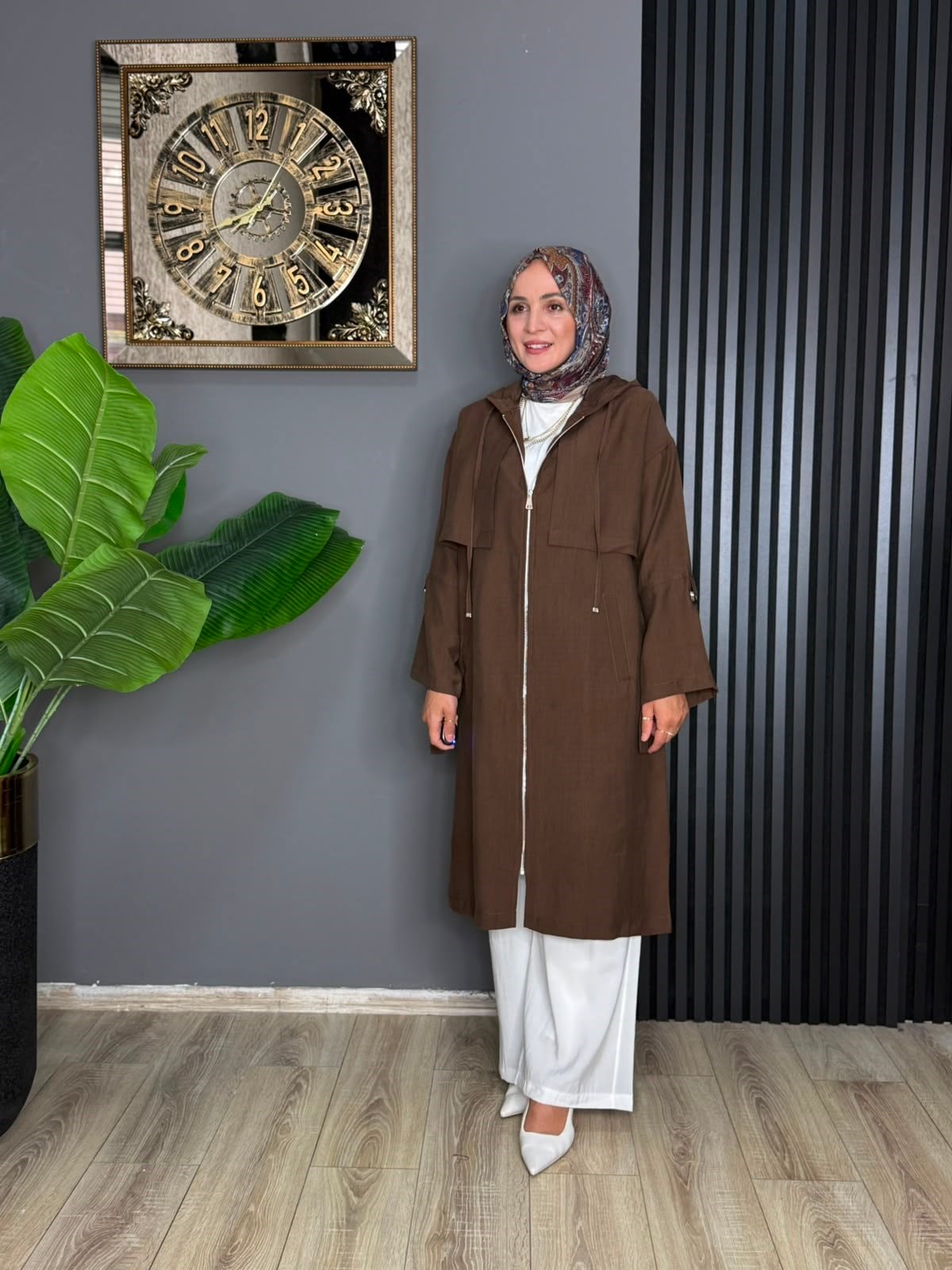 6348 KAPİŞONLU ARA BOY KAP KAHVERENGİ 