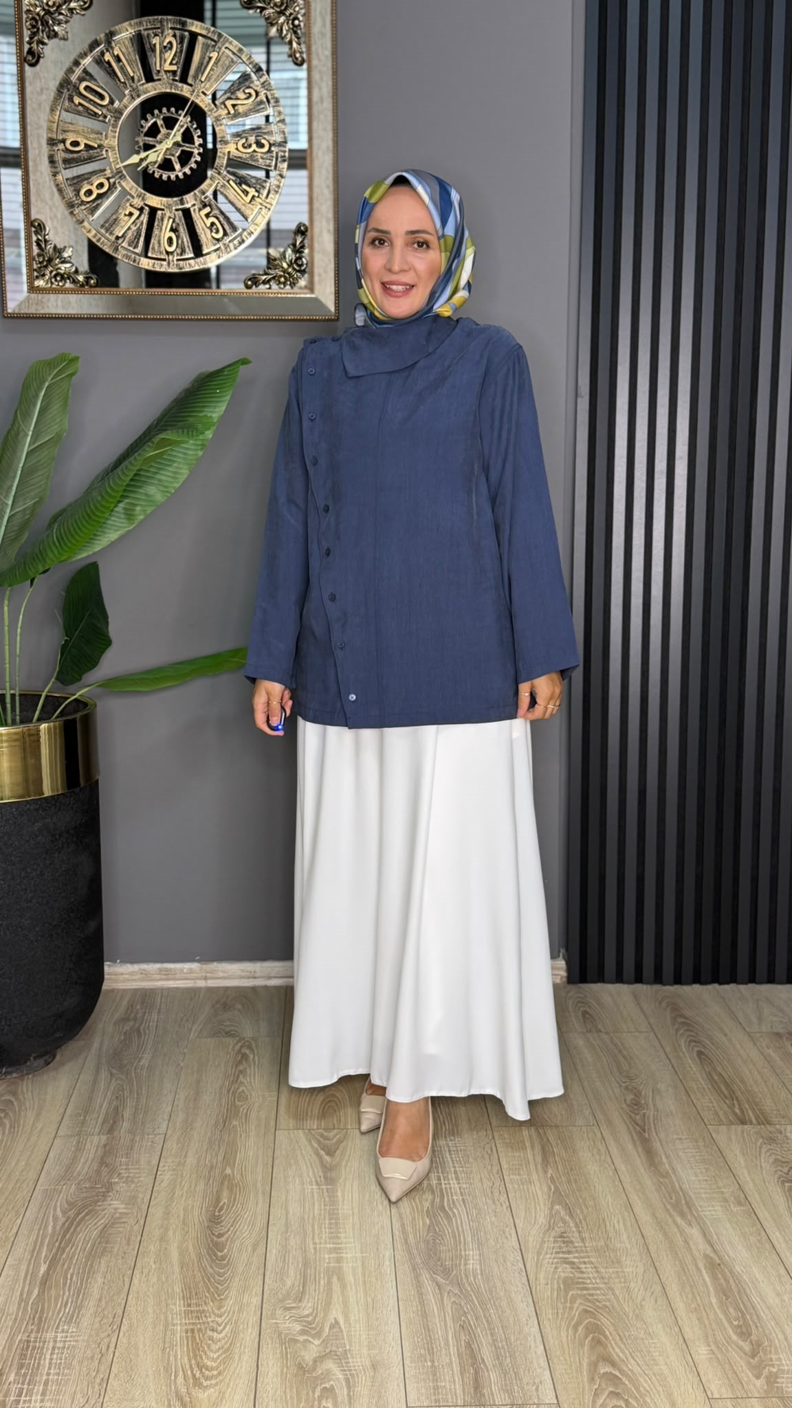 6403 LAL YAKA TUNİK LACİVERT 