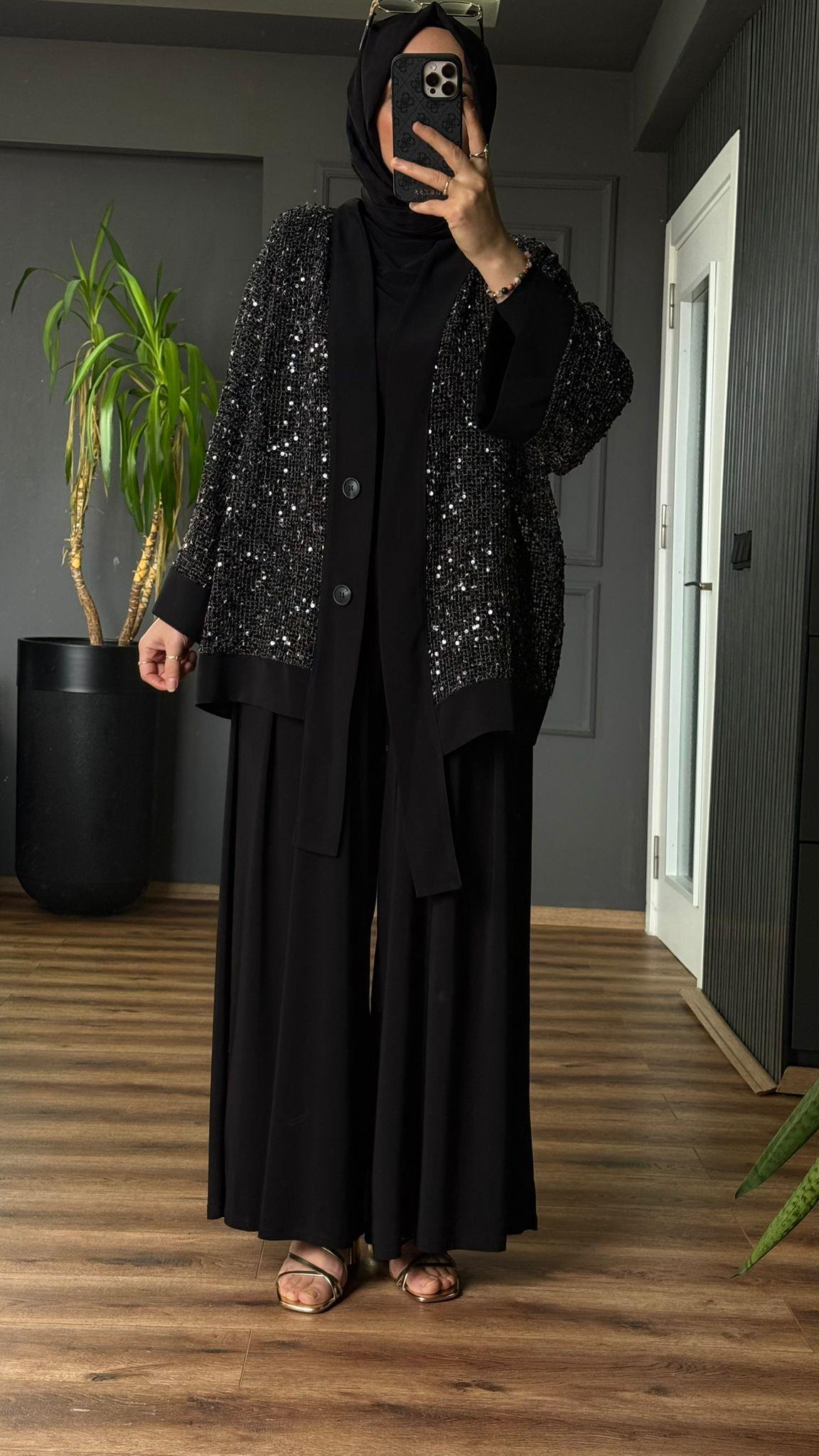 6492 PIRILTI TAKIM SİYAH 