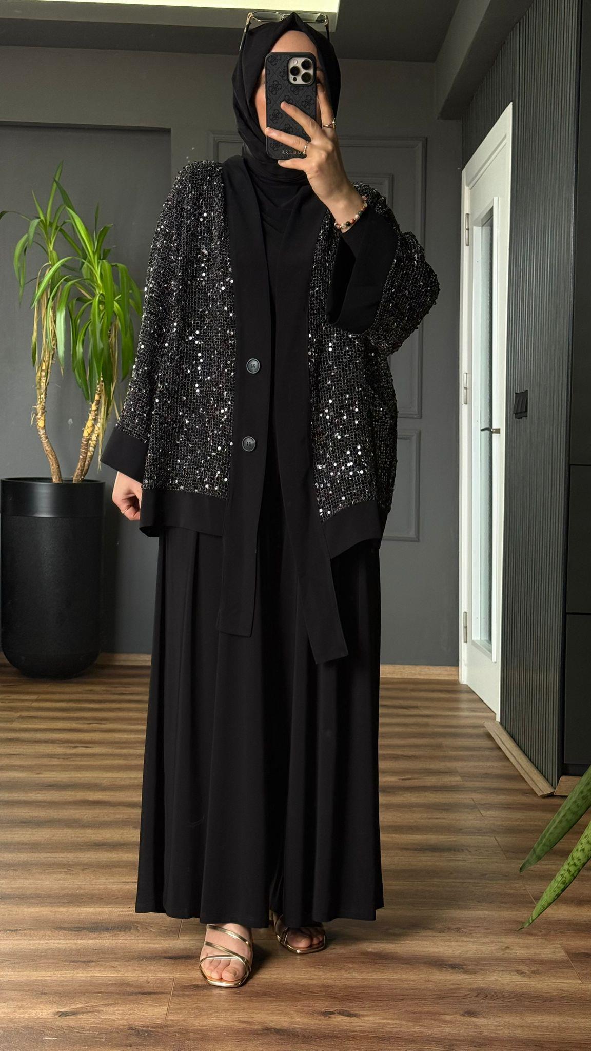 6492 PIRILTI TAKIM SİYAH 