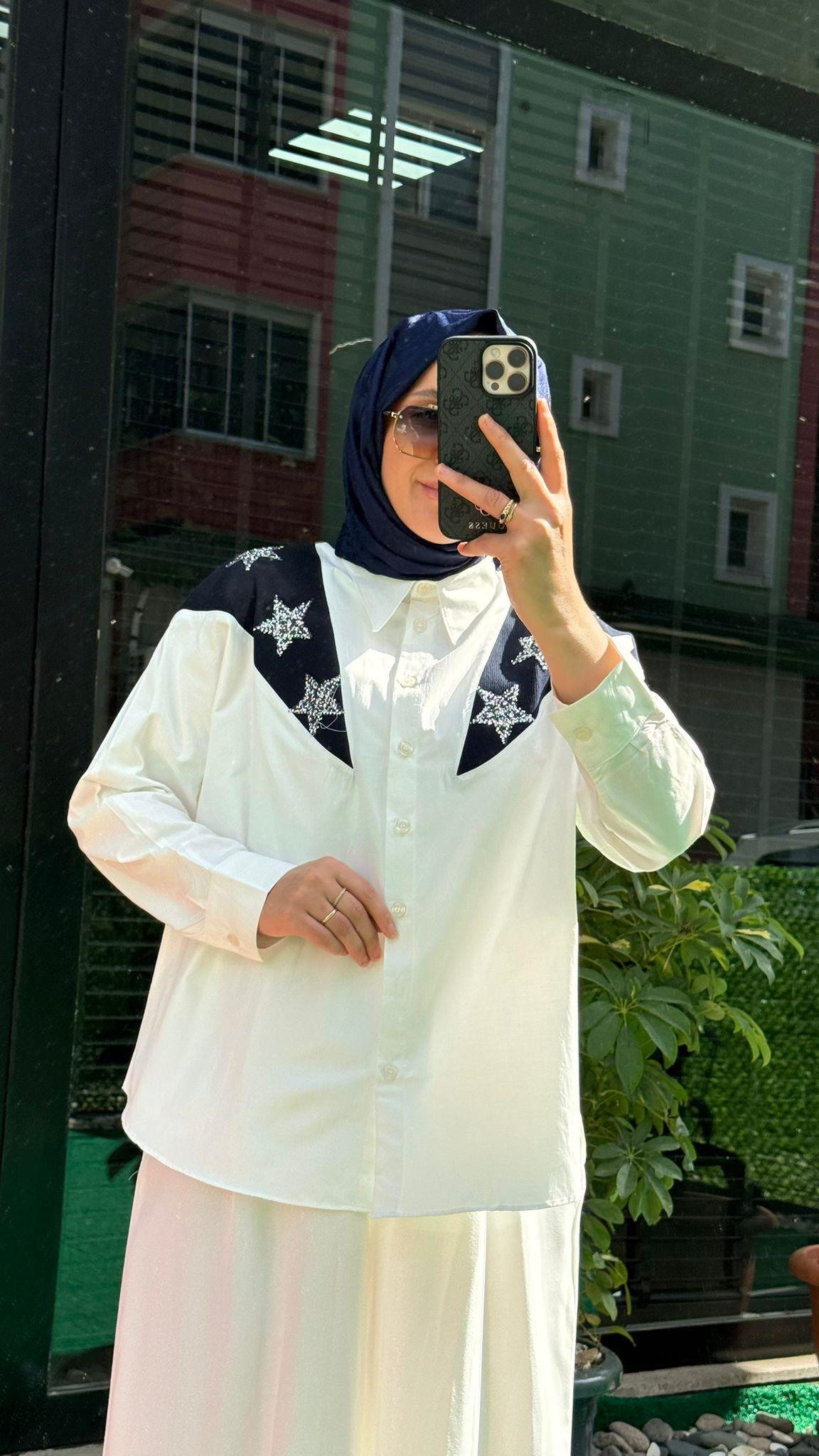 6499 YILDIZ İŞLEMELİ GÖ0MLEK LACİVERT 