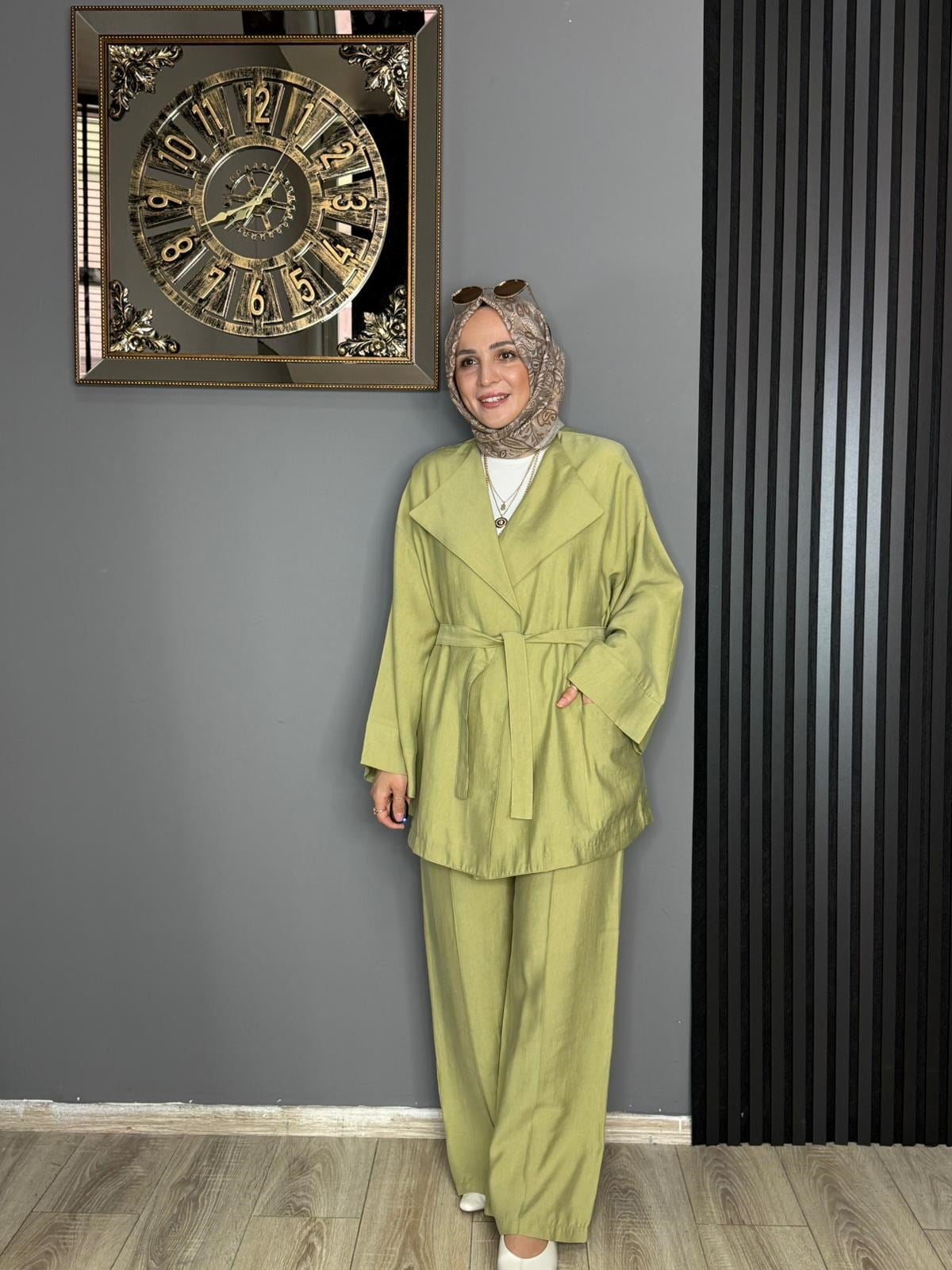 6506 KİMONO TAKIM MİNT YEŞİLİ 