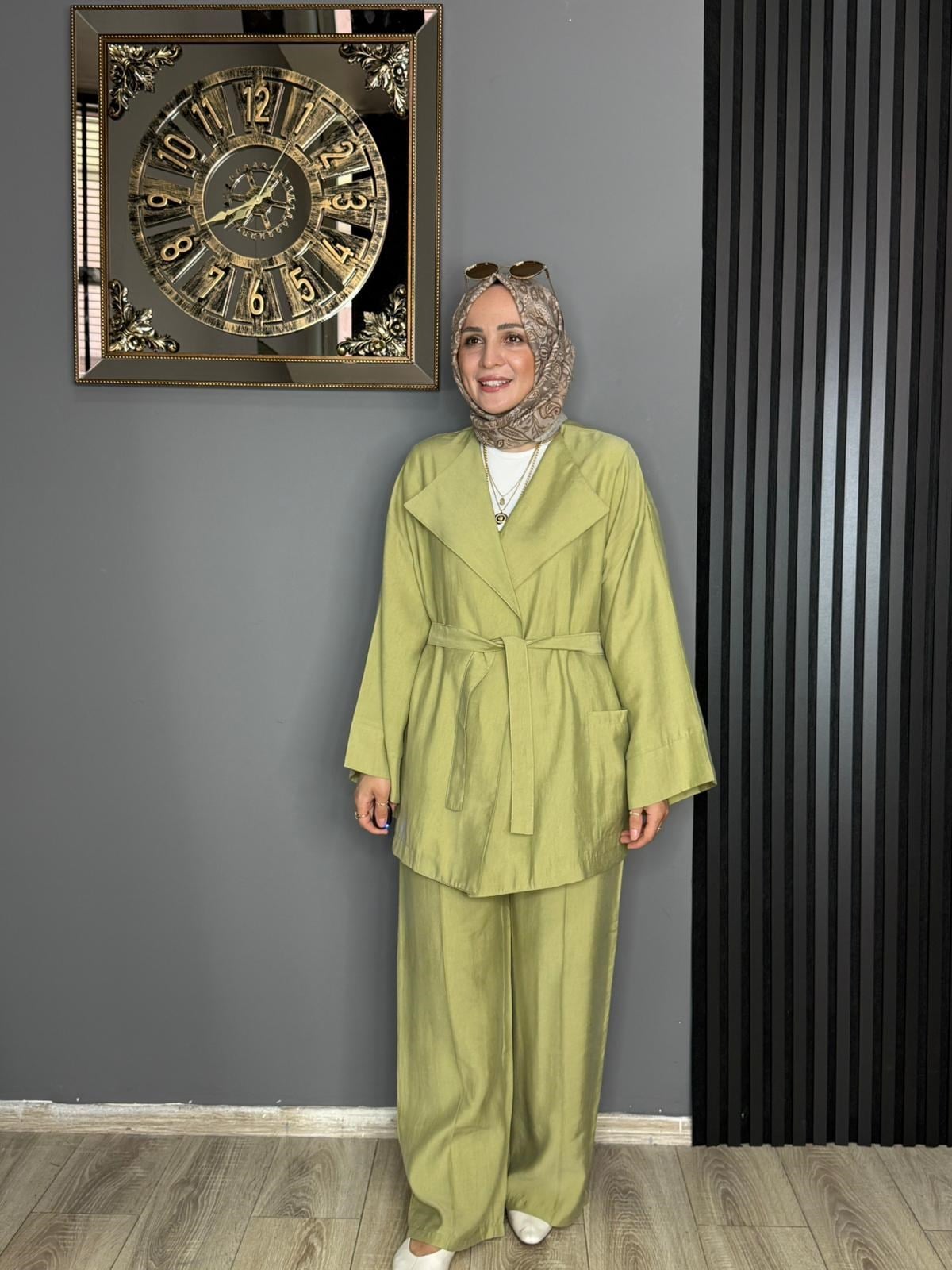6506 KİMONO TAKIM MİNT YEŞİLİ 