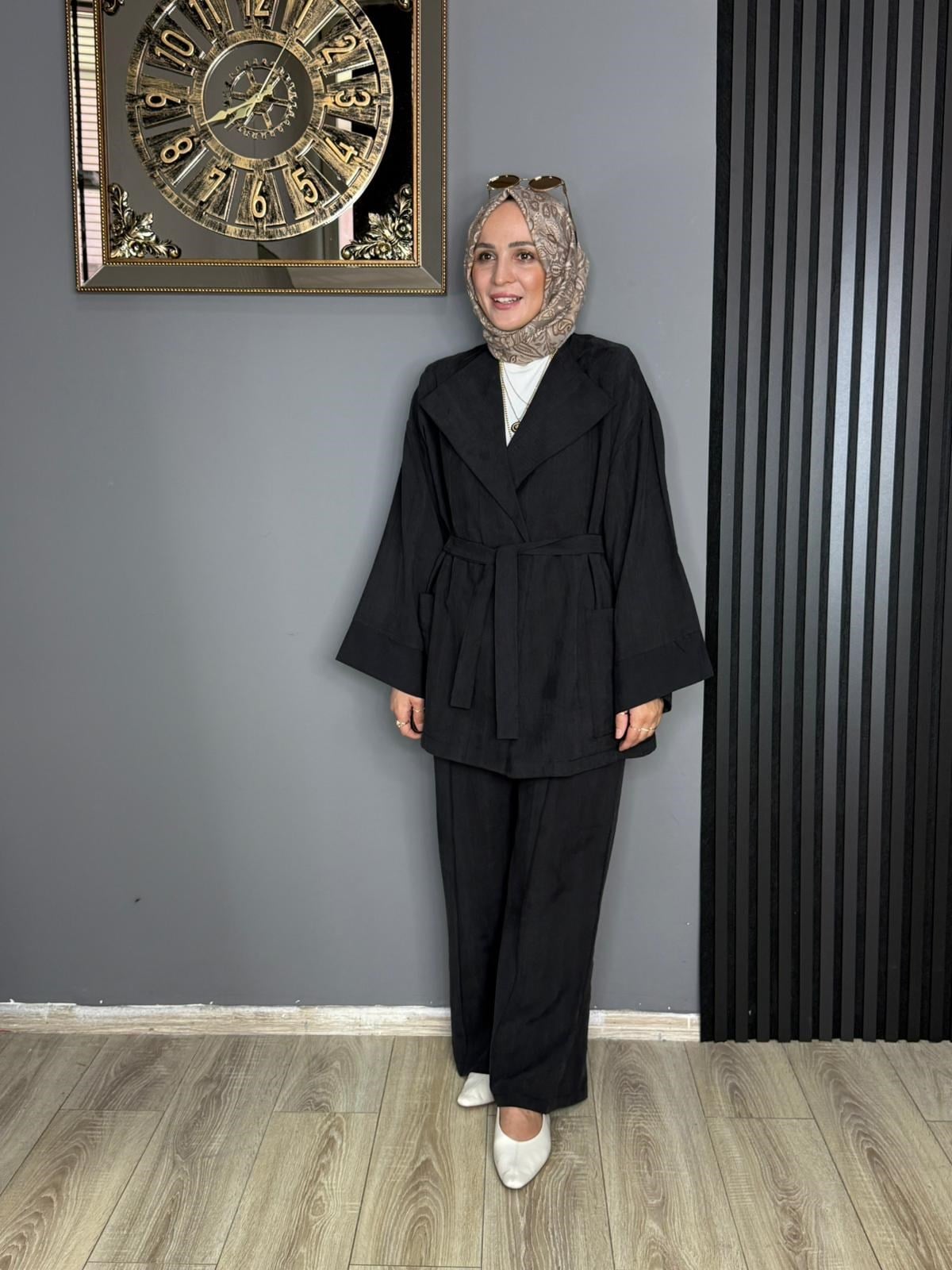 6506 KİMONO TAKIM SİYAH 