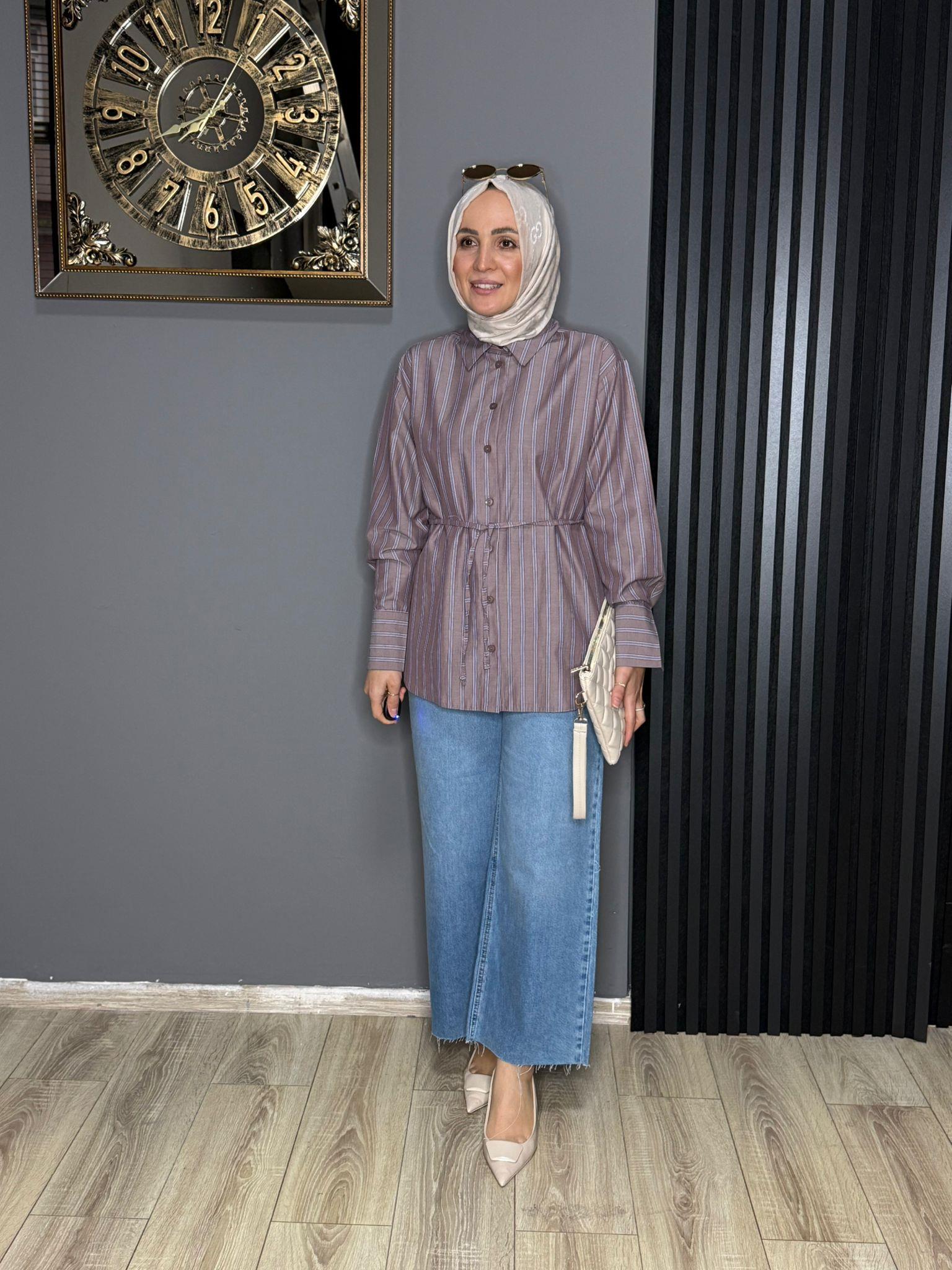 6508 ÇİZGİLİ GÖMLEK MÜRDÜM 