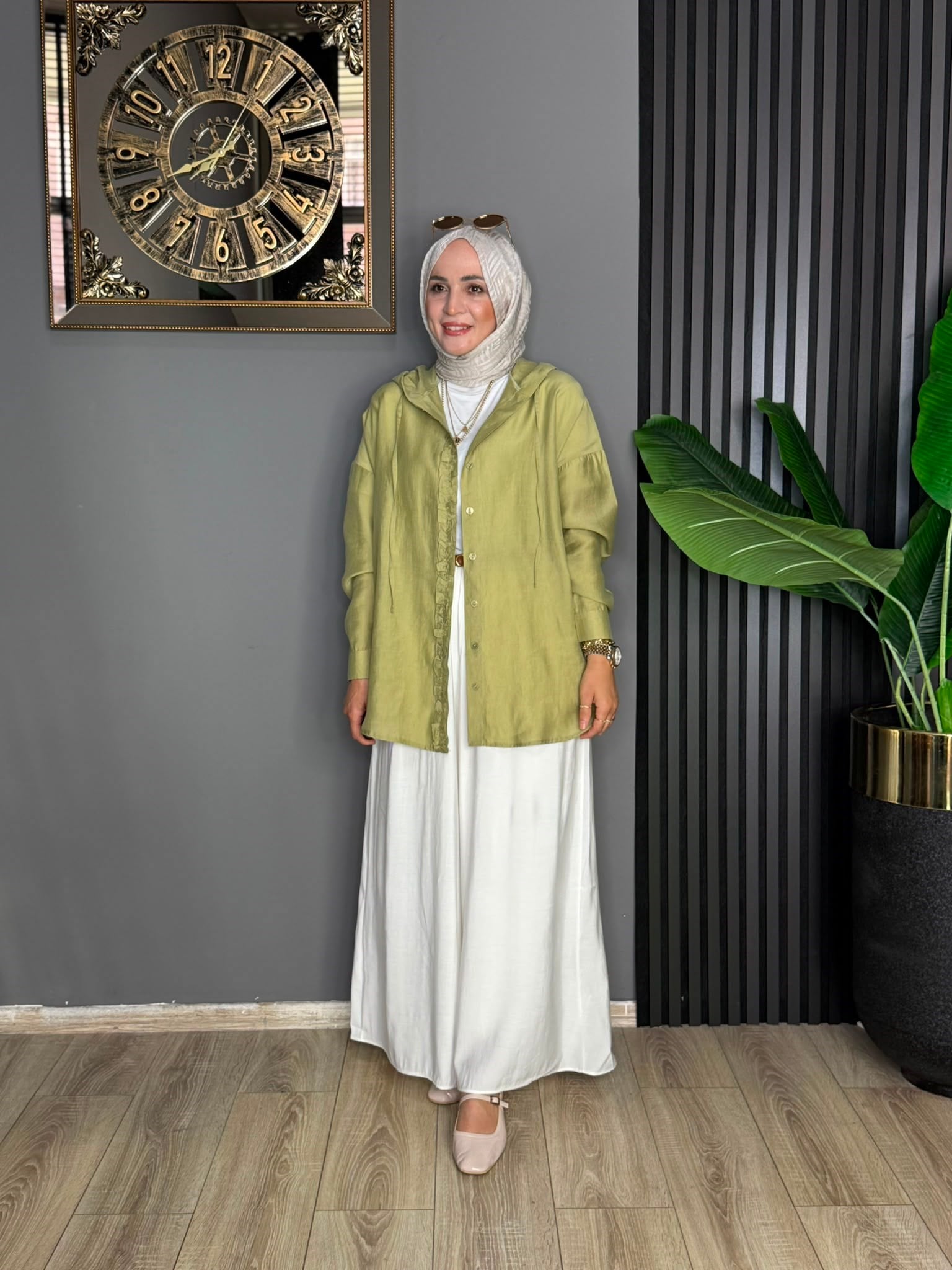 6536 GİY ÇIK KAP TUNİK MİNT YEŞİLİ