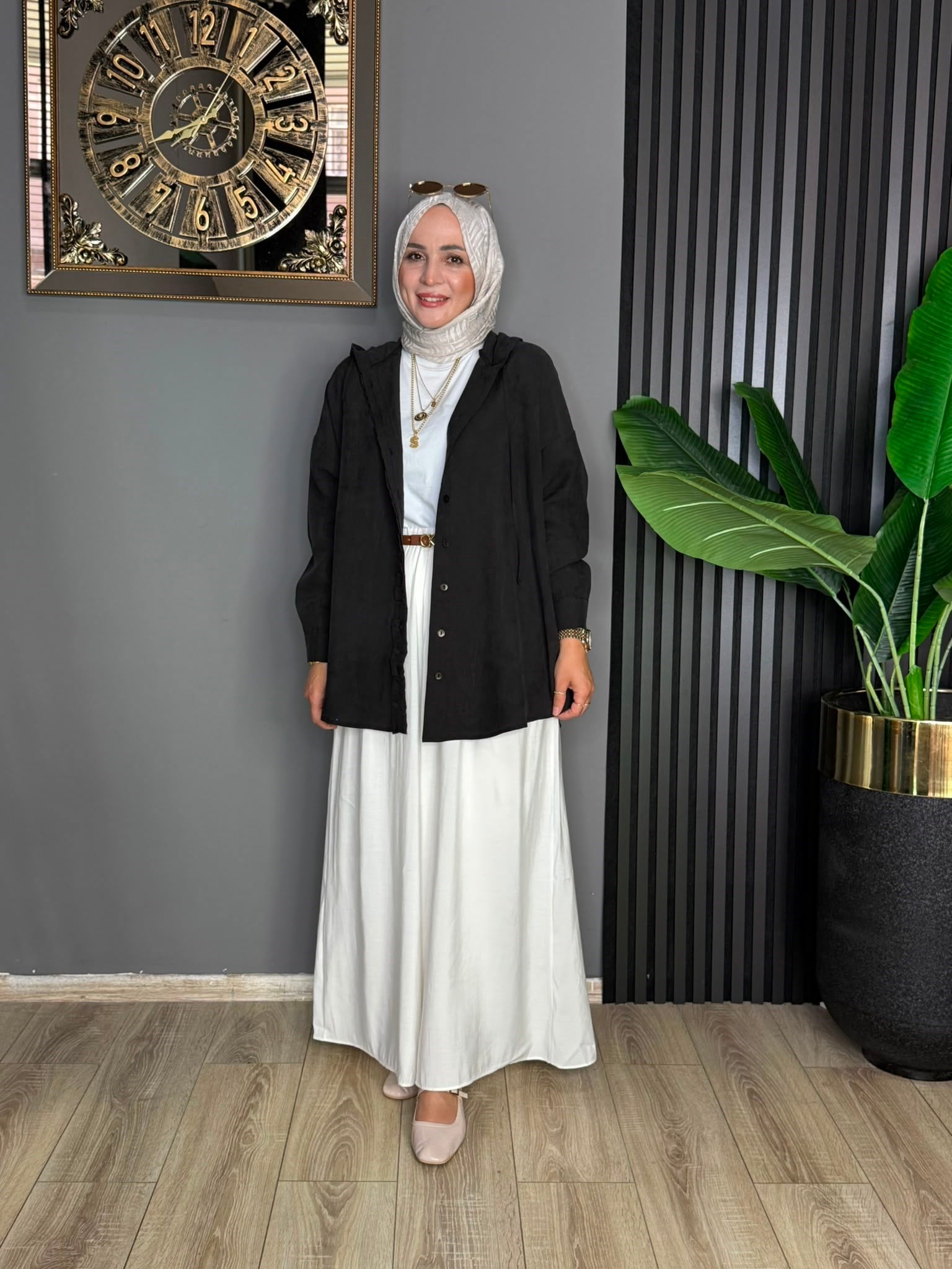 6536 GİY ÇIK KAP TUNİK SİYAH
