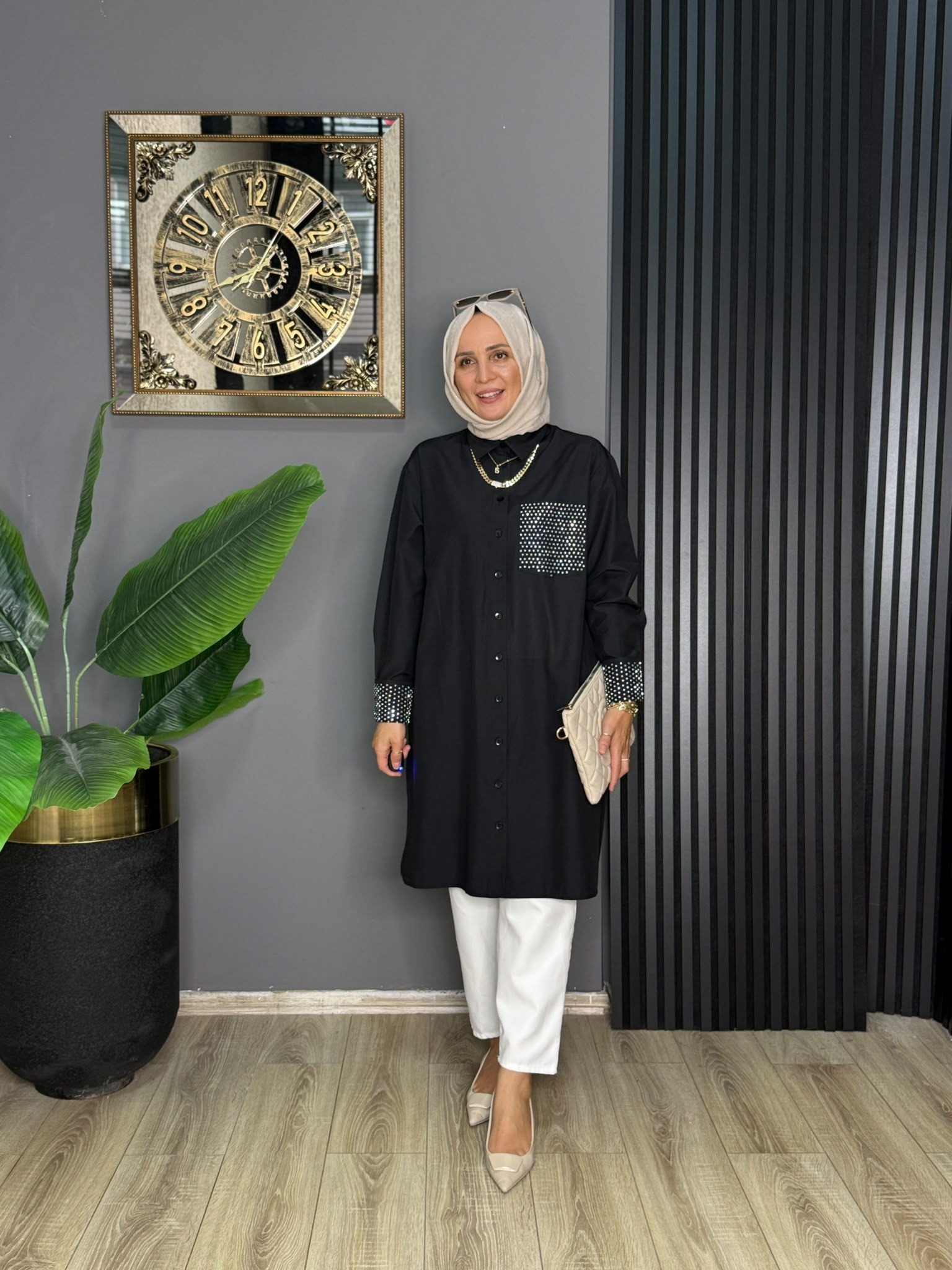 6594 PARLA ARA BOY GÖMLEK SİYAH