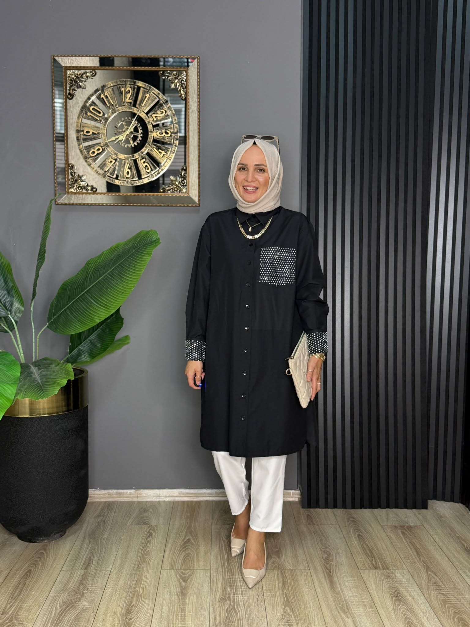 6594 PARLA ARA BOY GÖMLEK SİYAH