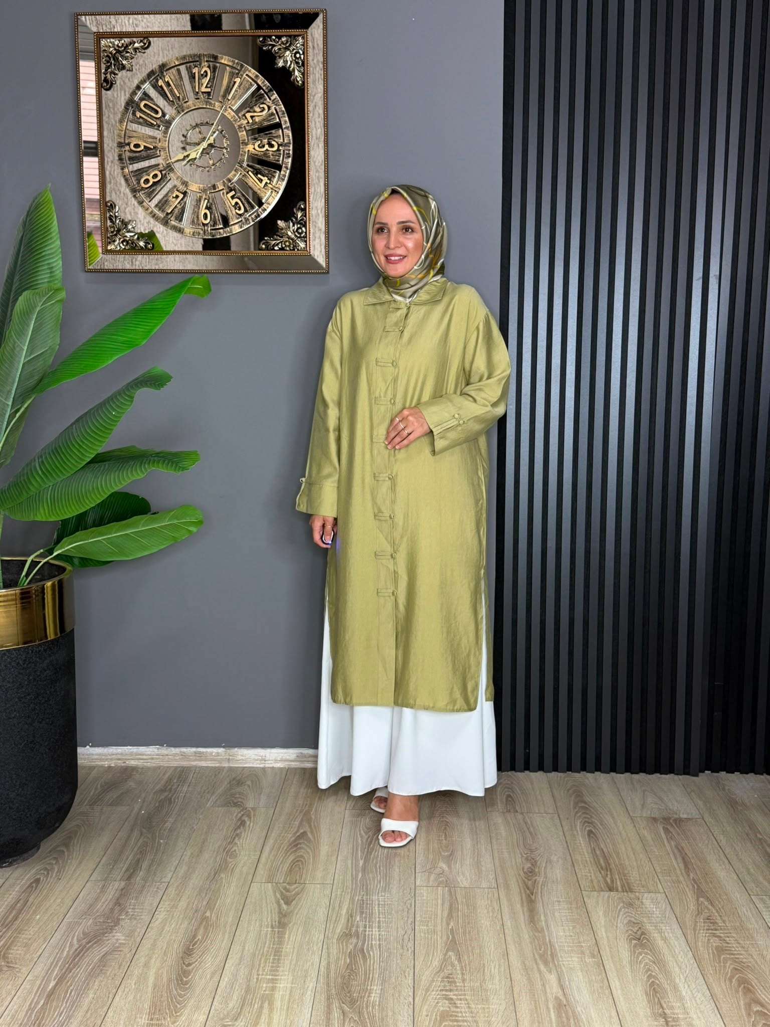 6596 ABAJUR KAP TUNİK MİNT YEŞİL  