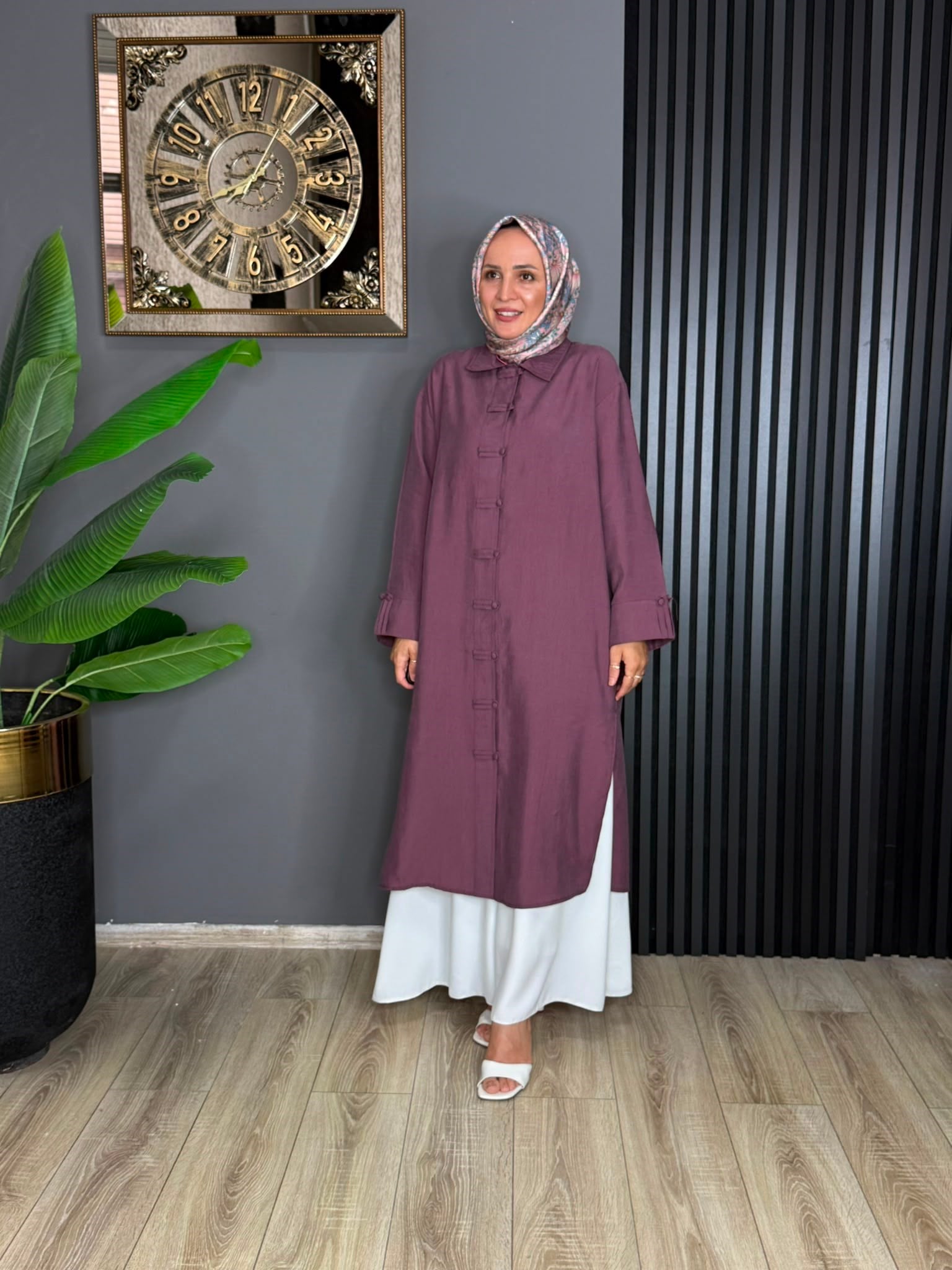 6596 ABAJUR KAP TUNİK MÜRDÜM  