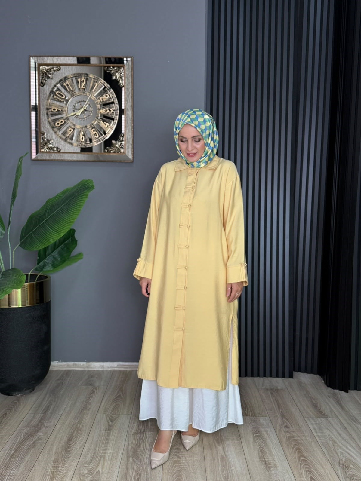 6596 ABAJUR KAP TUNİK SARI