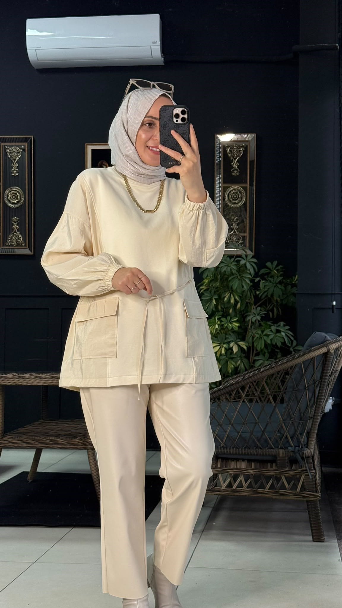 6708 PARAŞÜT DETAY TUNİK EKRU 