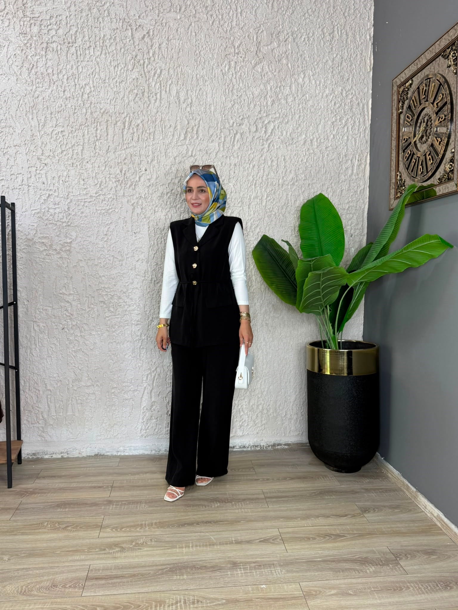 7012 YELEKLİ TAKIM SİYAH 