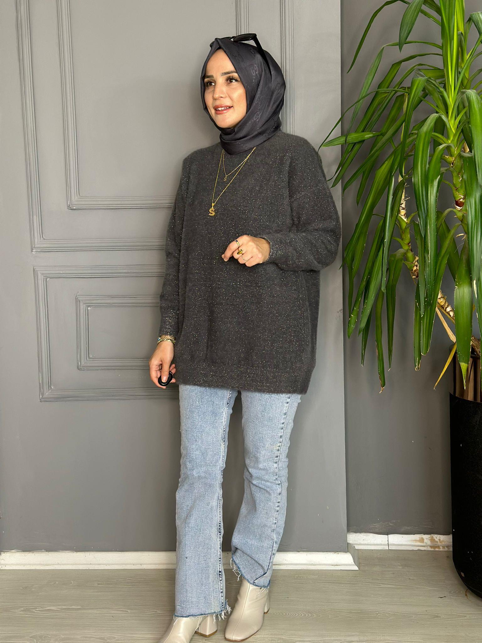 80070 MASSİ KAZAK ANTRASİT GRİ