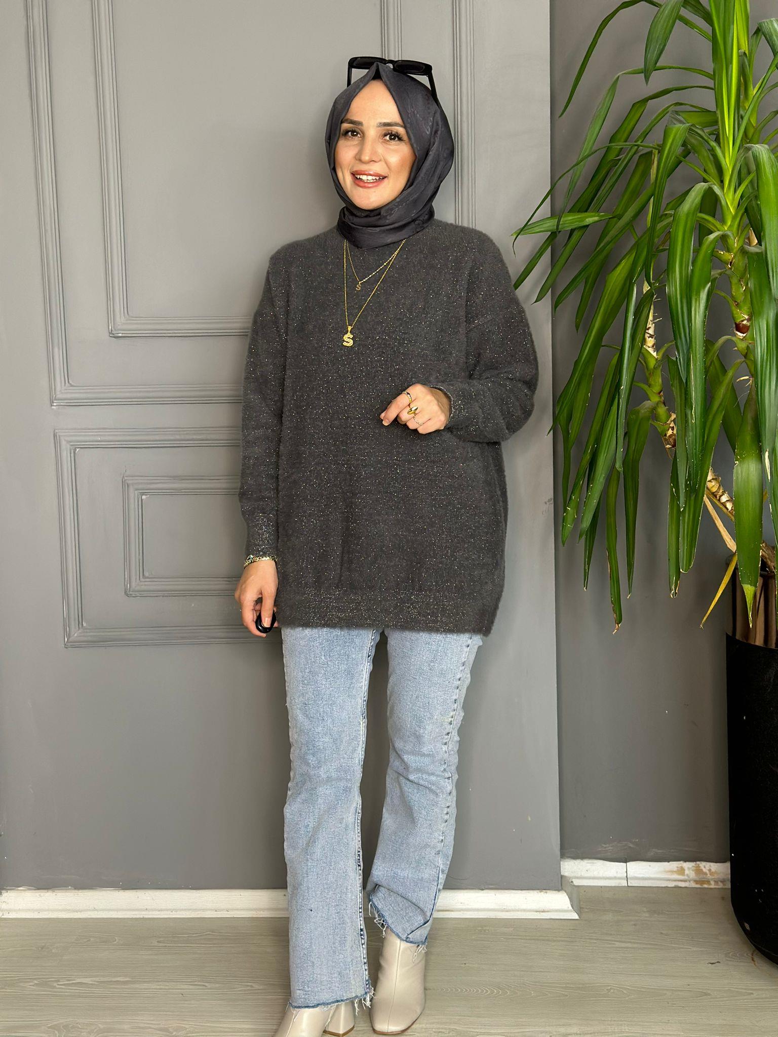 80070 MASSİ KAZAK ANTRASİT GRİ