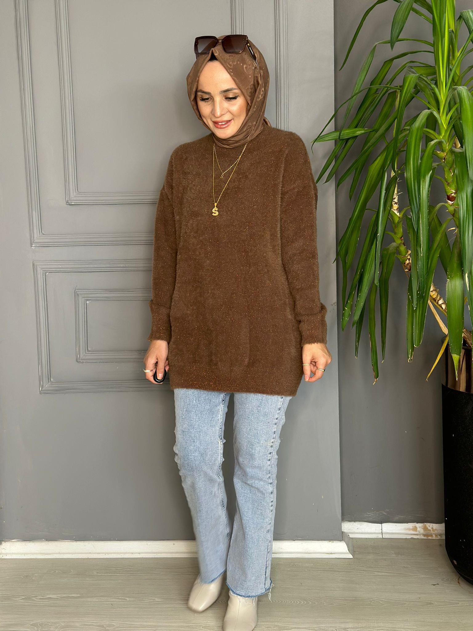 80070 MASSİ KAZAK KAHVERENGİ 