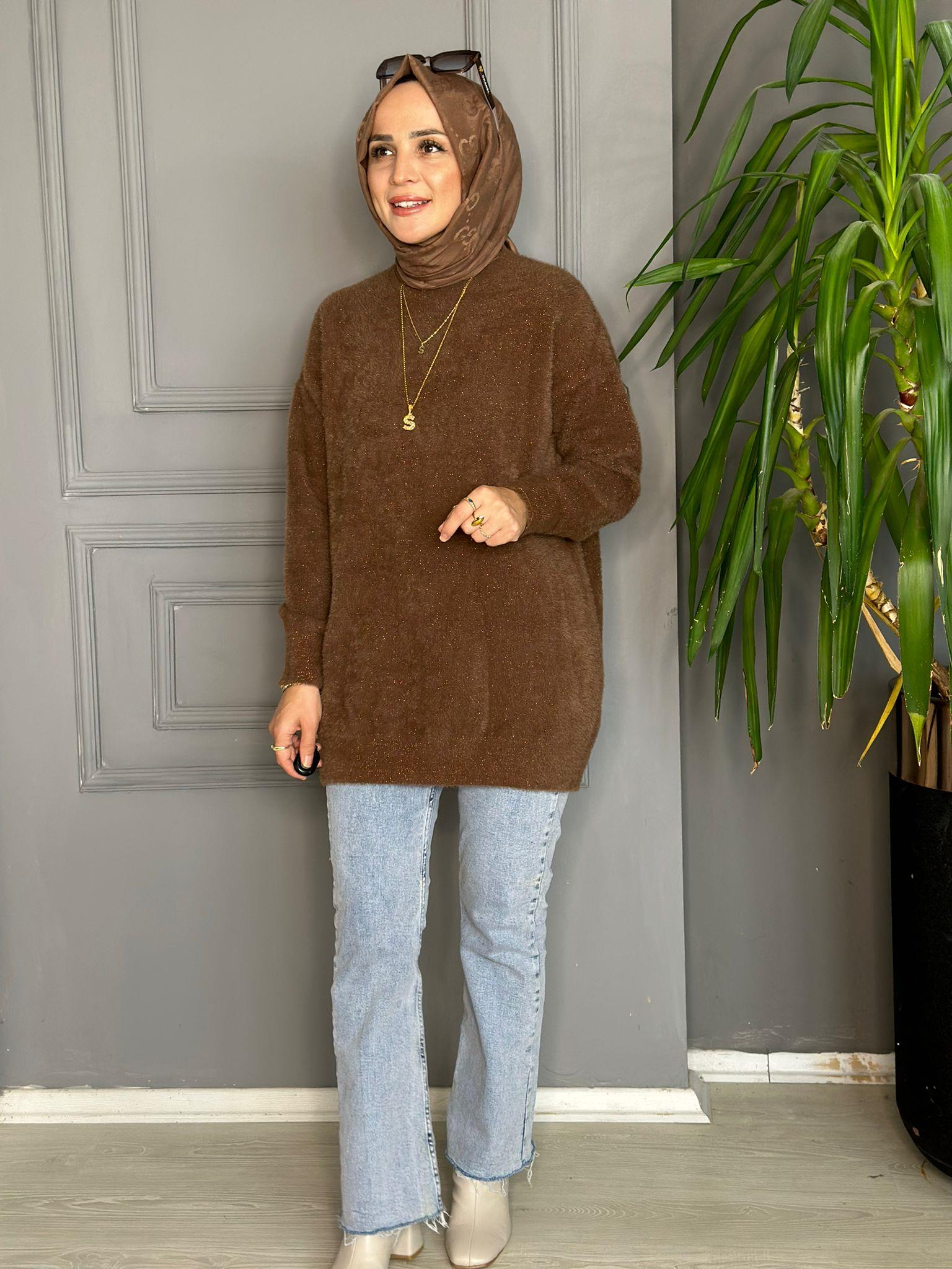 80070 MASSİ KAZAK KAHVERENGİ 