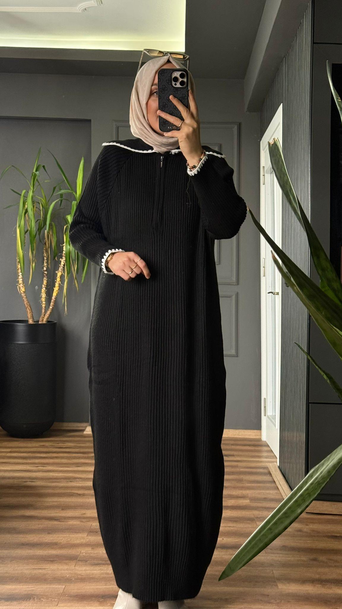 80119 DURU ELBİSE SİYAH 