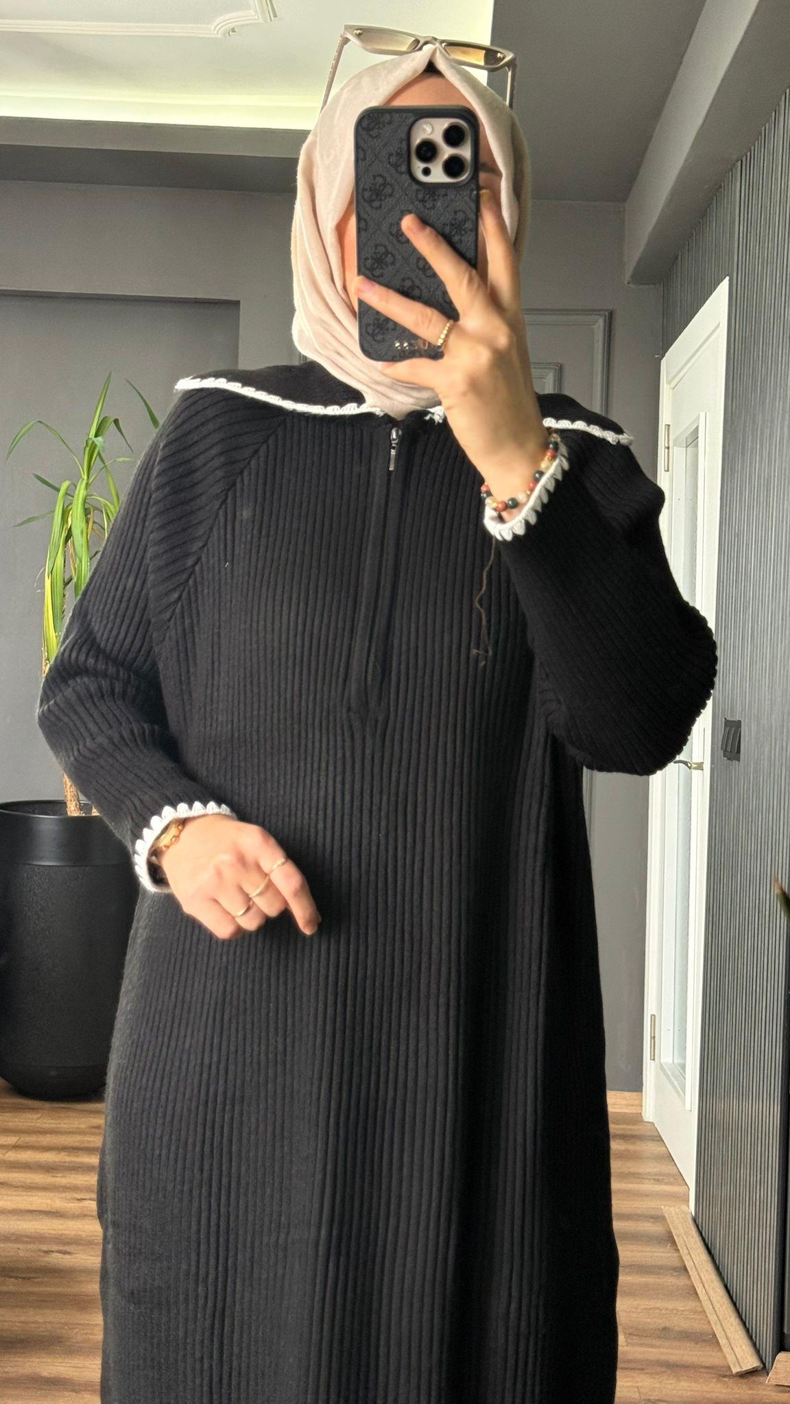 80119 DURU ELBİSE SİYAH 