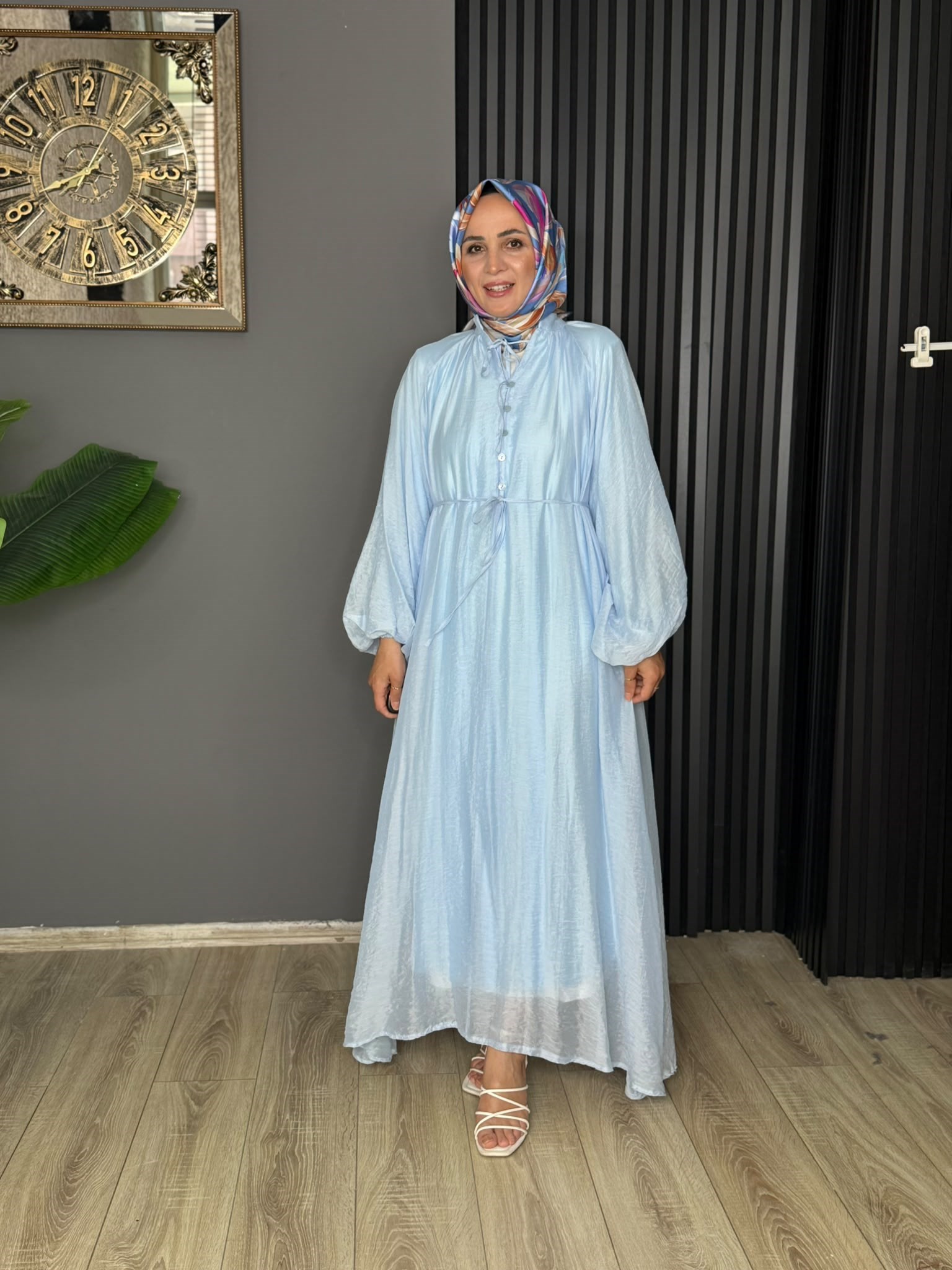 8398 HAZEL ELBİSE BEBE MAVİ