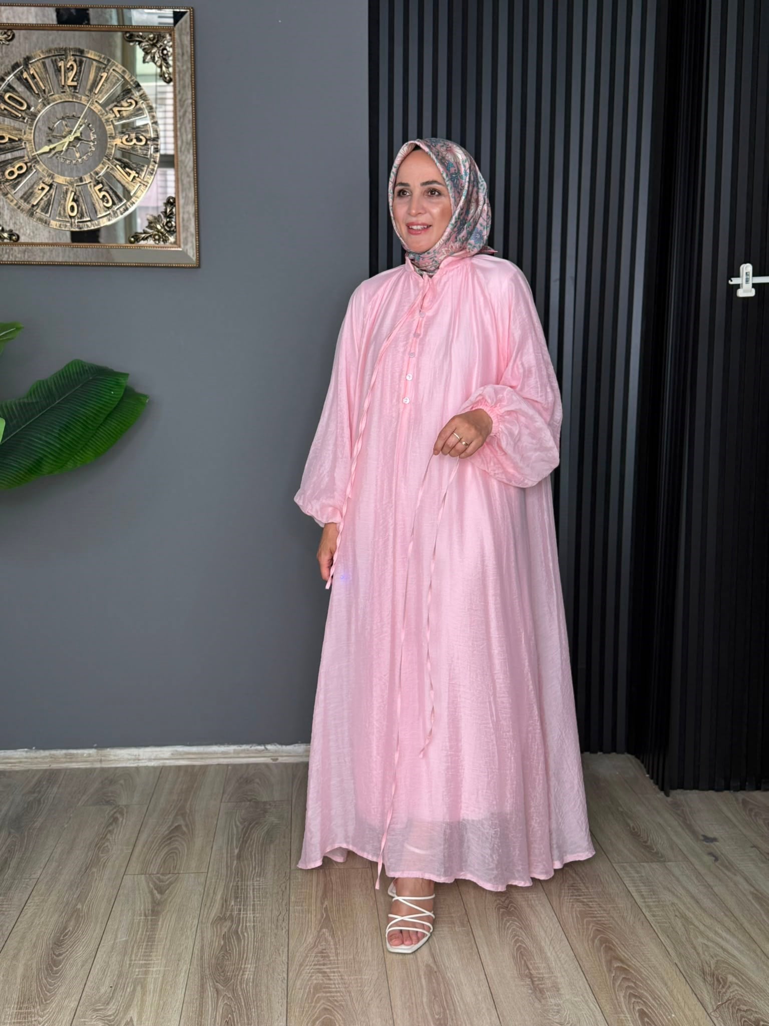 8398 HAZEL ELBİSE PEMBE 
