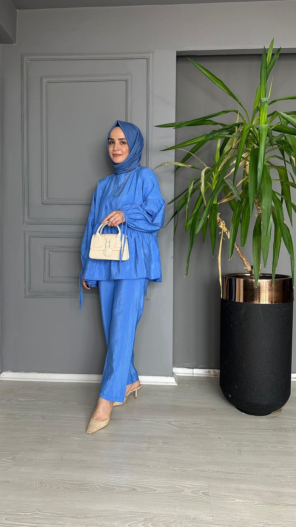 8472 BALON KOL PANTOLON TAKIM MAVİ 