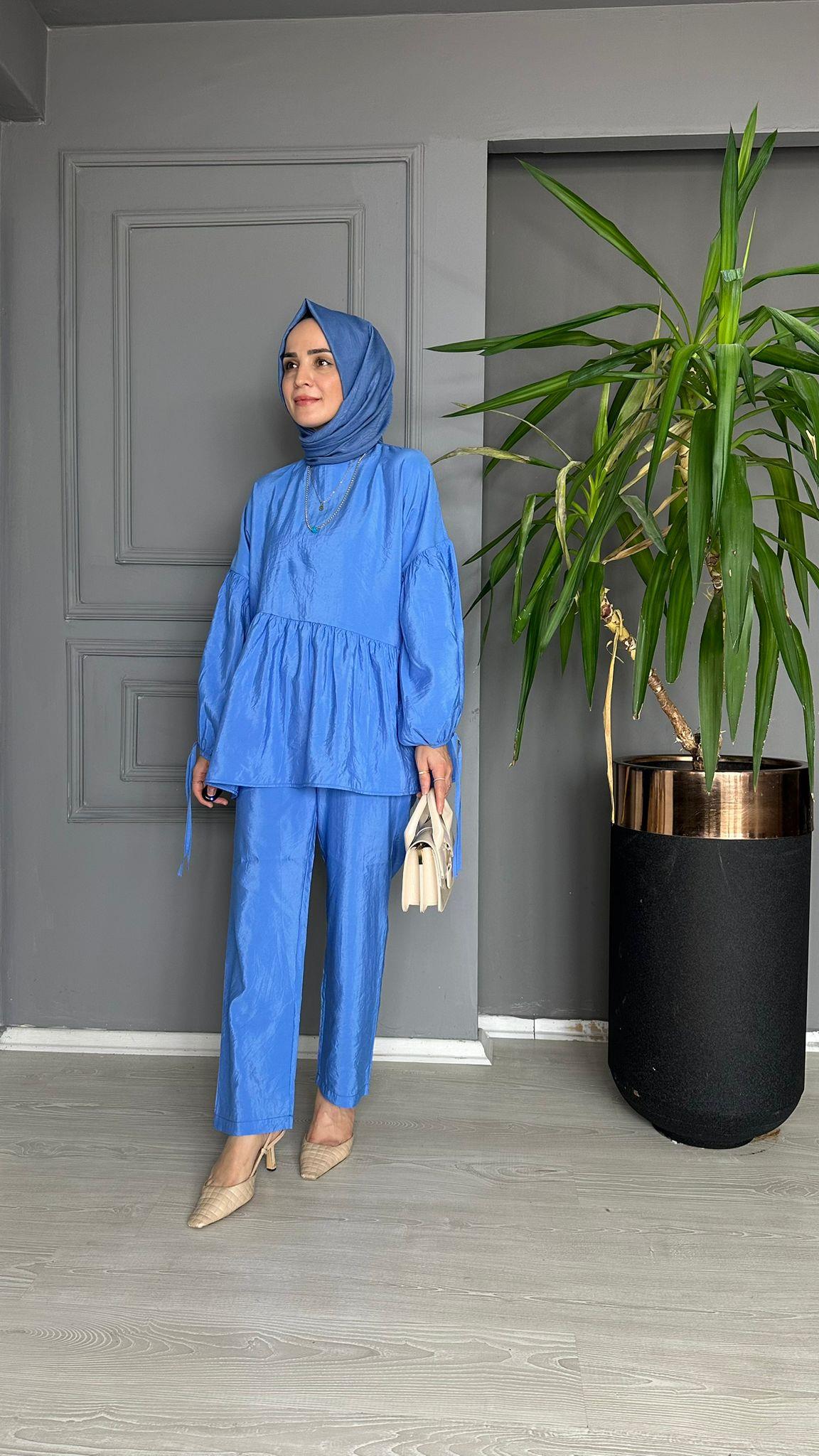 8472 BALON KOL PANTOLON TAKIM MAVİ 